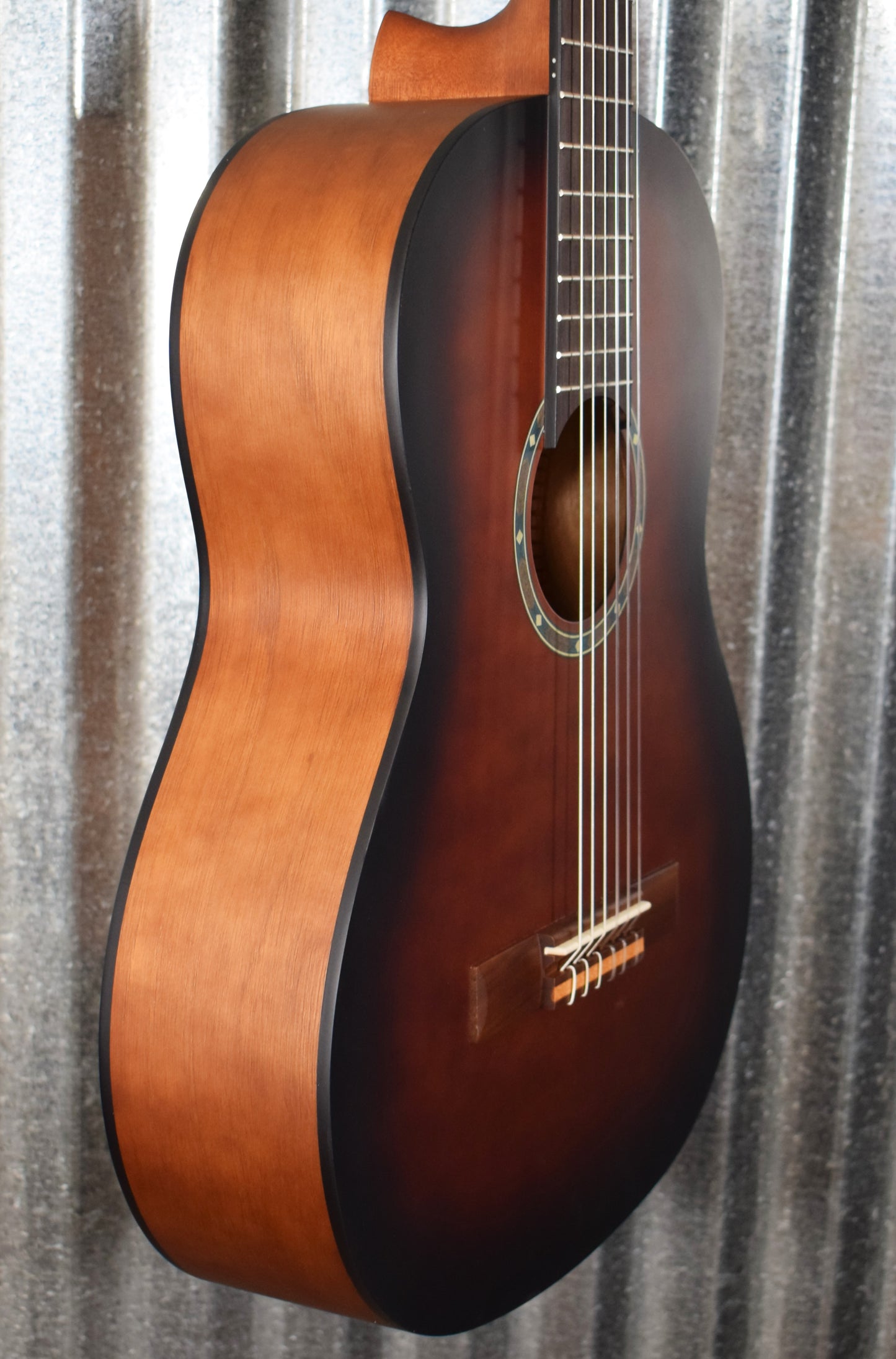 Ortega R55BFT Solid Top Nylon String Acoustic Guitar Bourbon Fade #0158