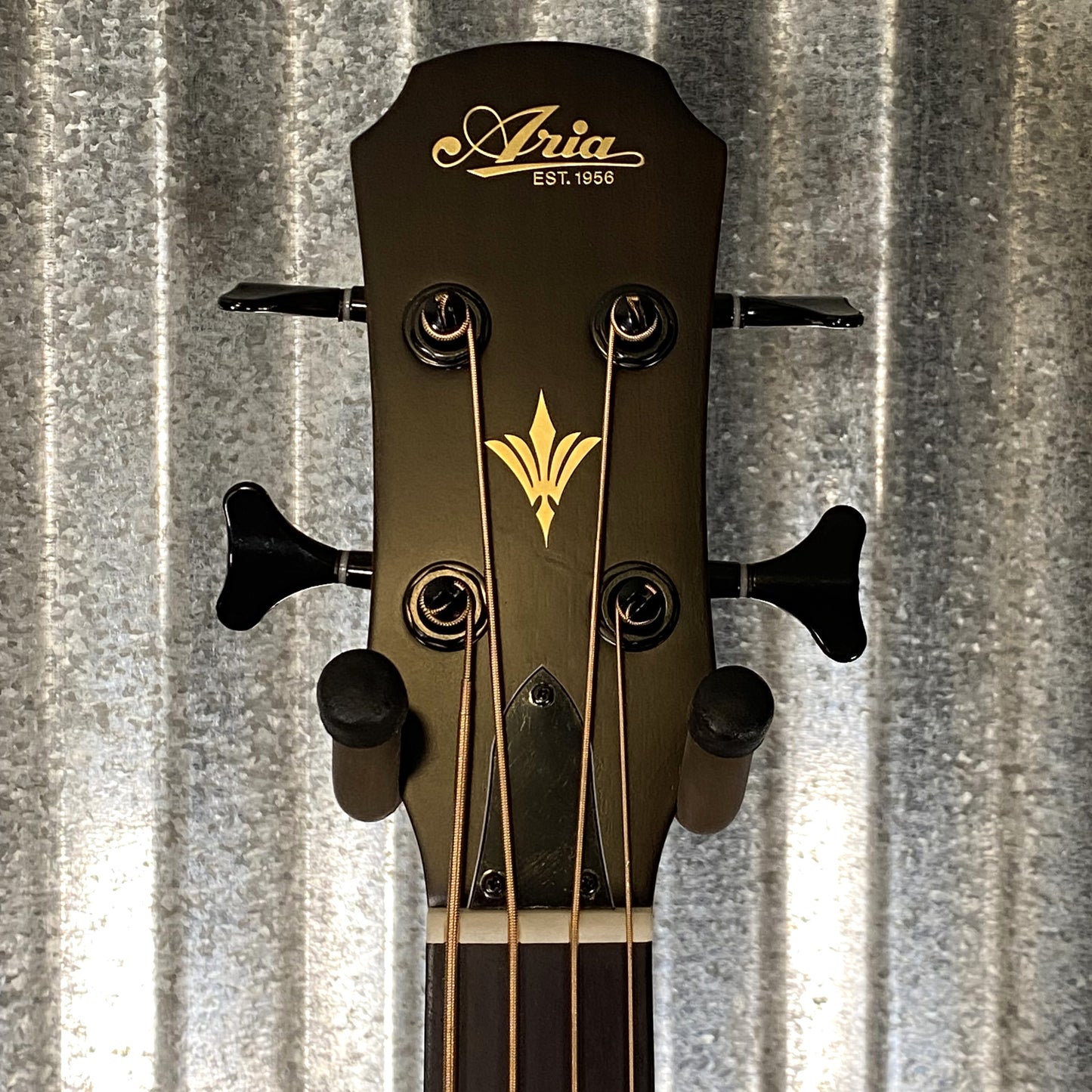 Aria Pro FEB-F2/FL 4 String Acoustic Electric Fretless Bass Brown Stain #0706