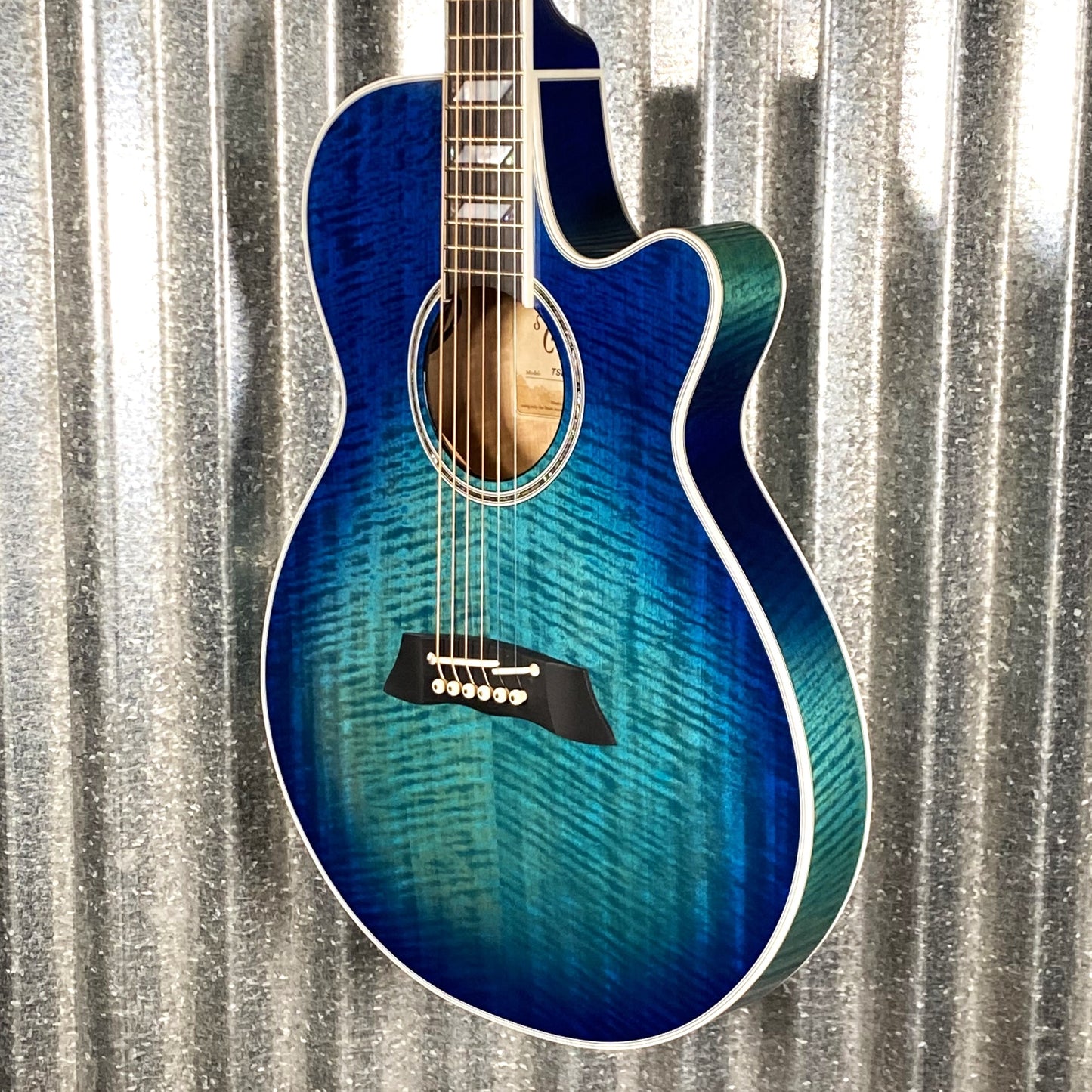 Takamine TSP178AC SBB Thinline Acoustic Electric Flame Blue Burst & Case Japan #0447 Used