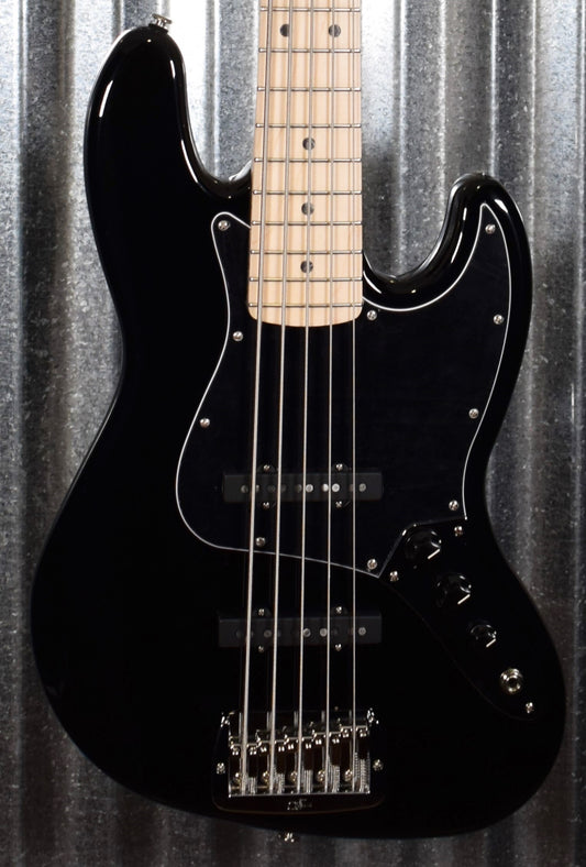 G&L USA JB-5 Jet Black 5 String Jazz Bass Maple Satin Neck & Case #6029