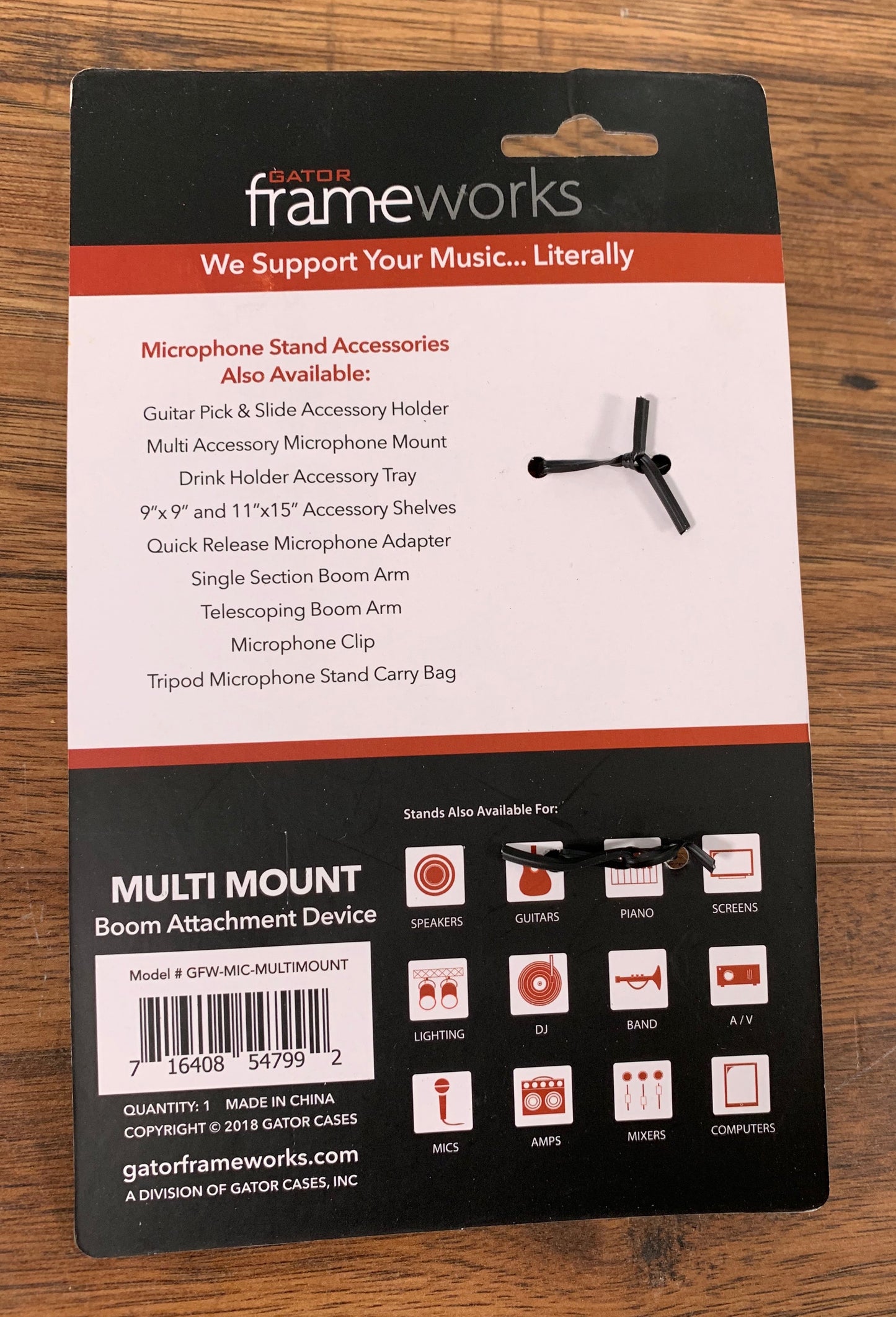 Gator Frameworks GFW-MIC-MULTIMOUNT Threaded Accessory Stand Mount
