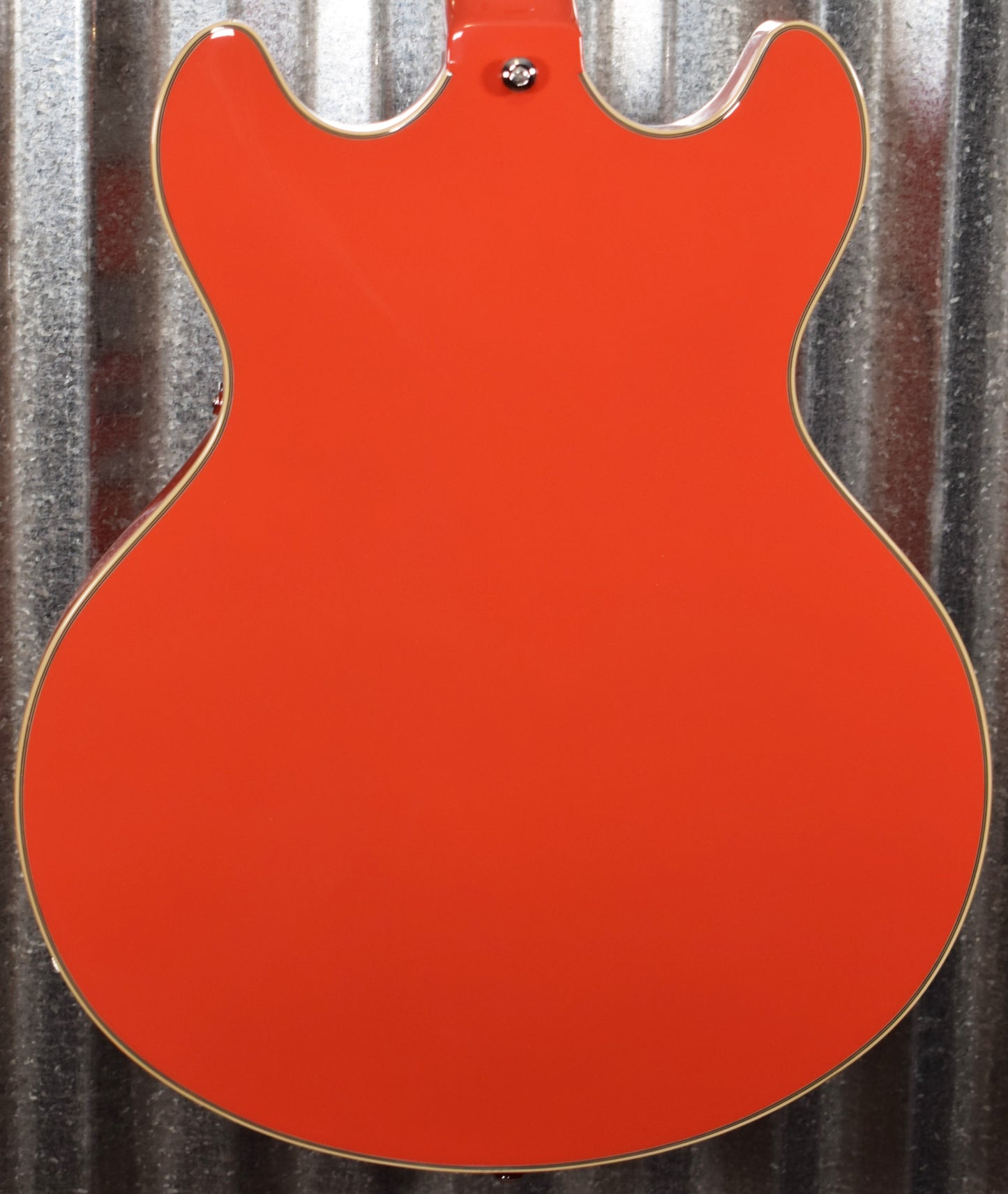 D'Angelico Premier DC Double Cut Semi Hollow Stop Bar Fiesta Red Guitar & Bag #5384