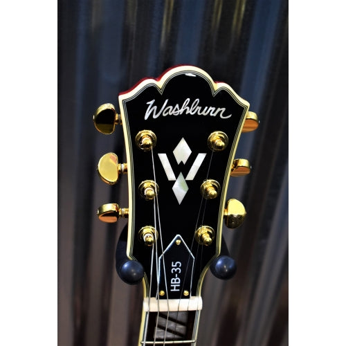 Washburn HB-35 Semi Hollow Guitar Wine Red & Hardshell Case HB35WRK #1013