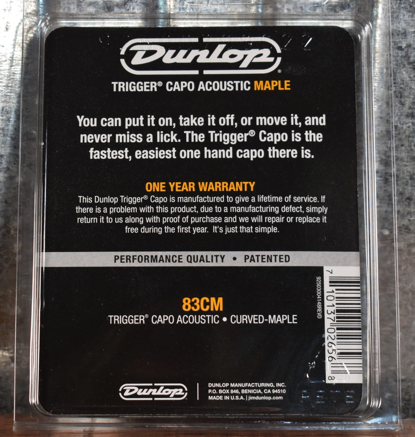 Dunlop Trigger 83CM Acoustic Guitar Capo Curved Maple