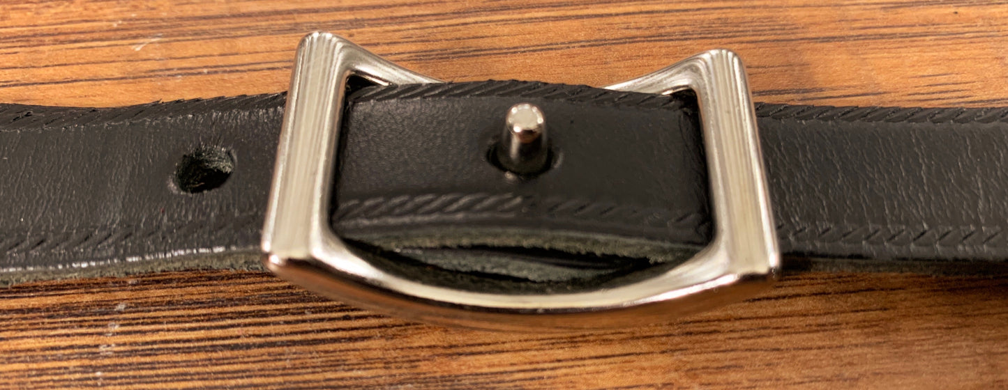 Levy's M25-BLK 5/8" Veg-tan Leather Classic 50's Pad Veg-tan Leather Guitar Strap Black