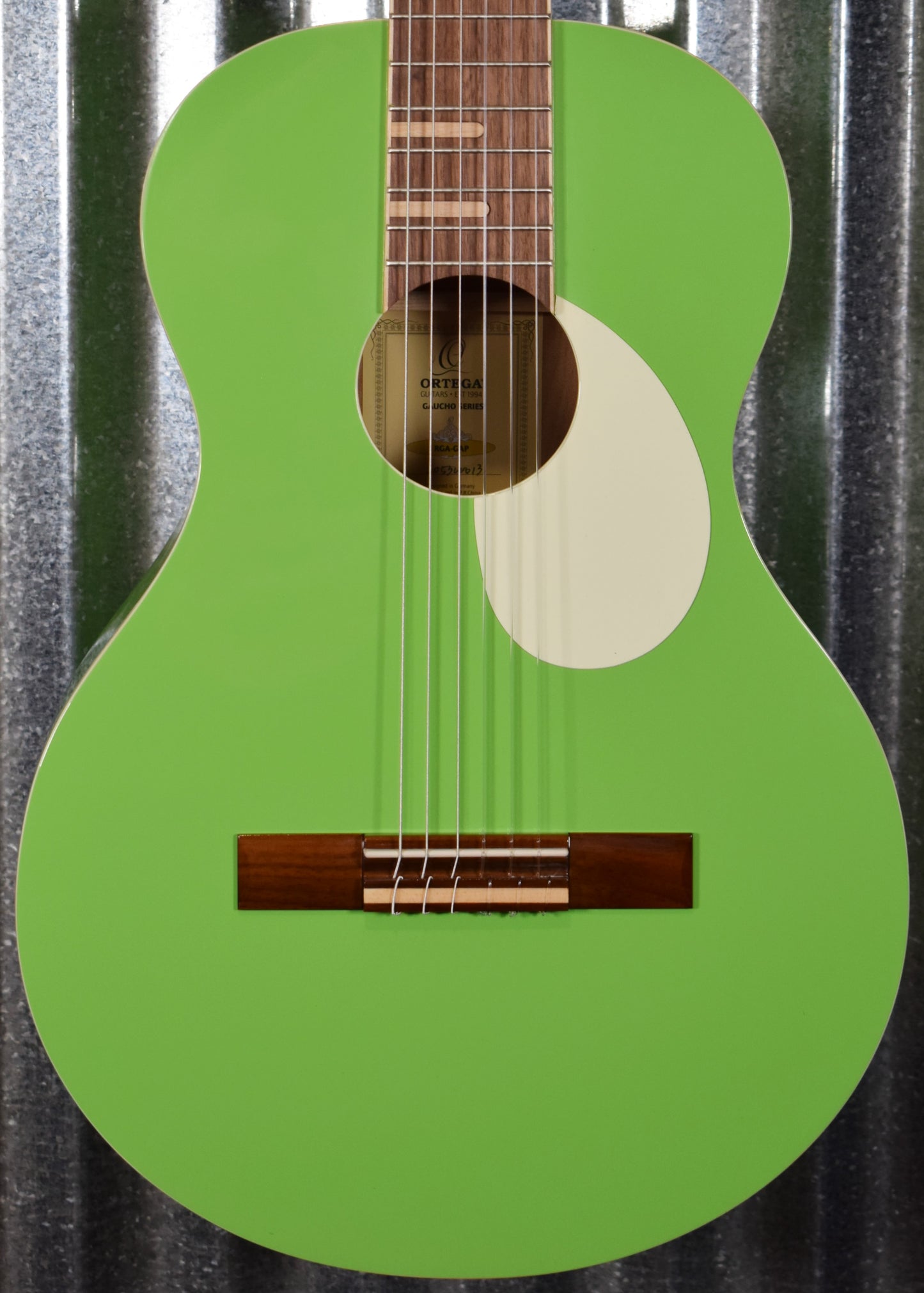 Ortega RGA-GAP Gaucho Nylon String Parlor Guitar Green Apple Guitar & Bag #0011