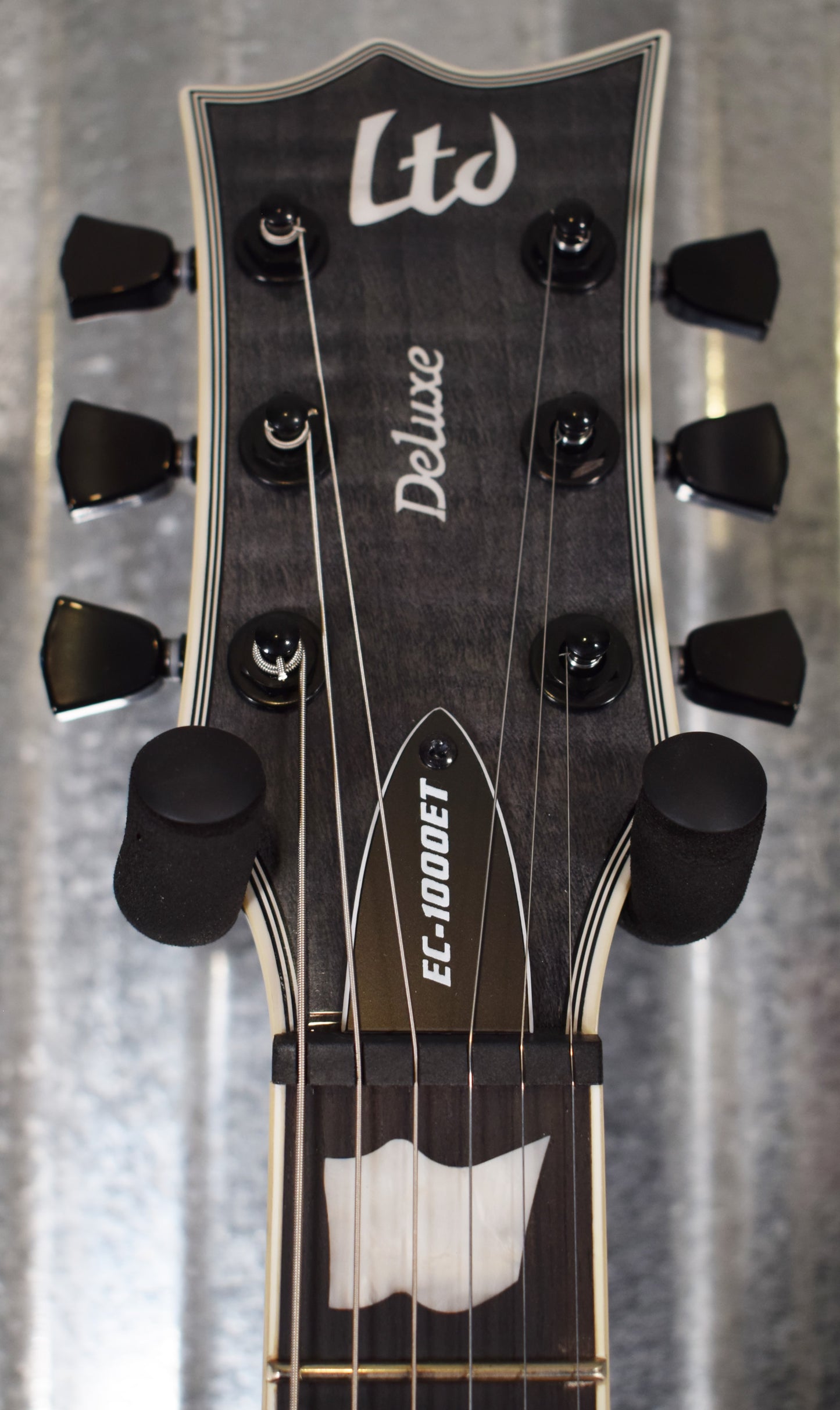 ESP LTD EC-1000 Evertune Flame See Thru Black Seymour Duncan Guitar EC1000ETFMSTBLK #1411 Demo