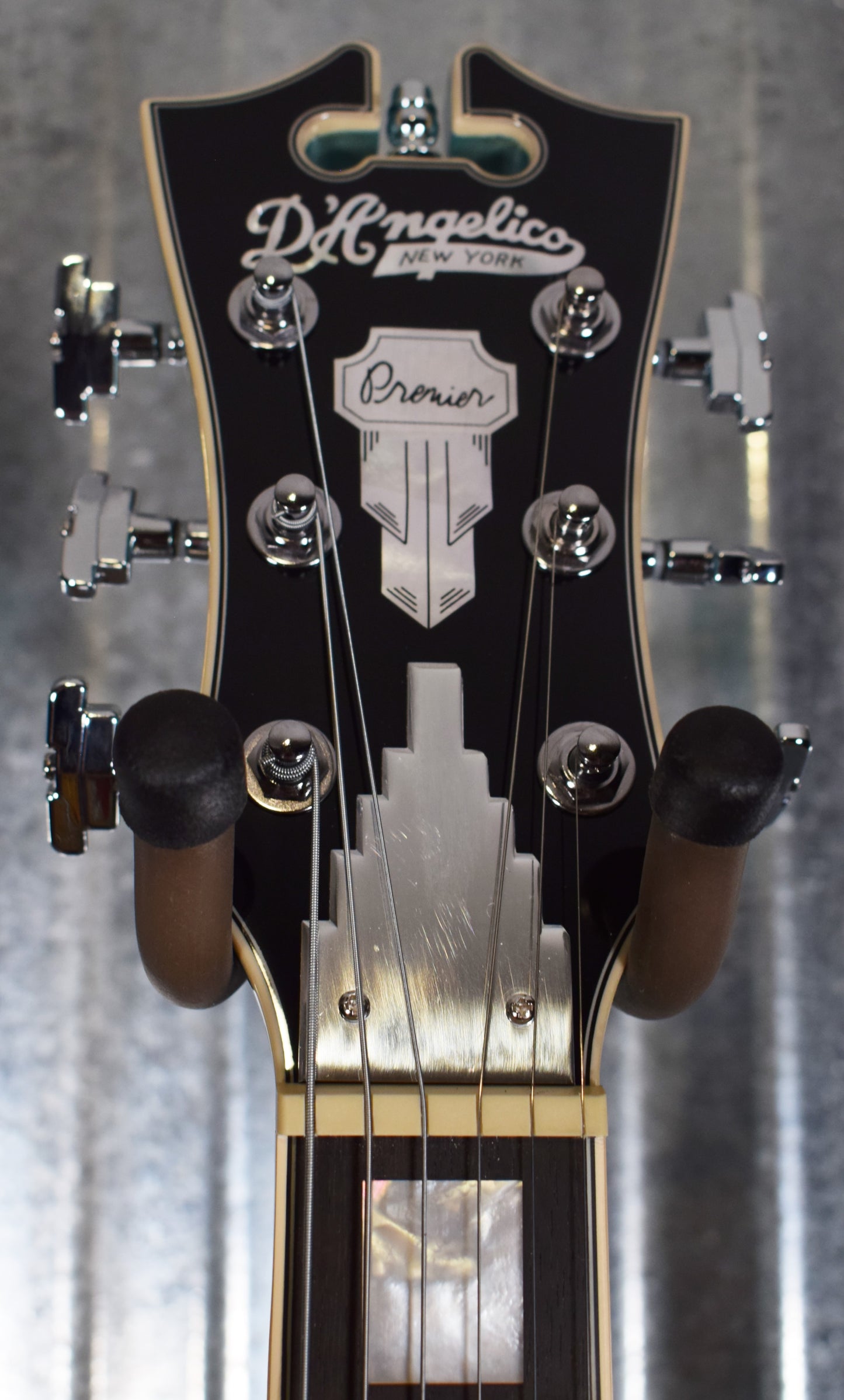 D'Angelico Premier Mini DC Double Cut Semi Hollow Stop Bar Ocean Turquoise Guitar & Bag #0089