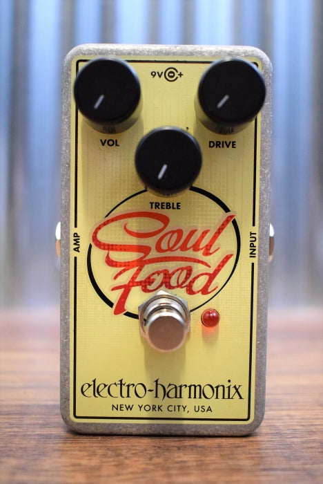 Electro Harmonix EHX Soul Food Distortion Fuzz Overdrive Pedal & Power Supply Used