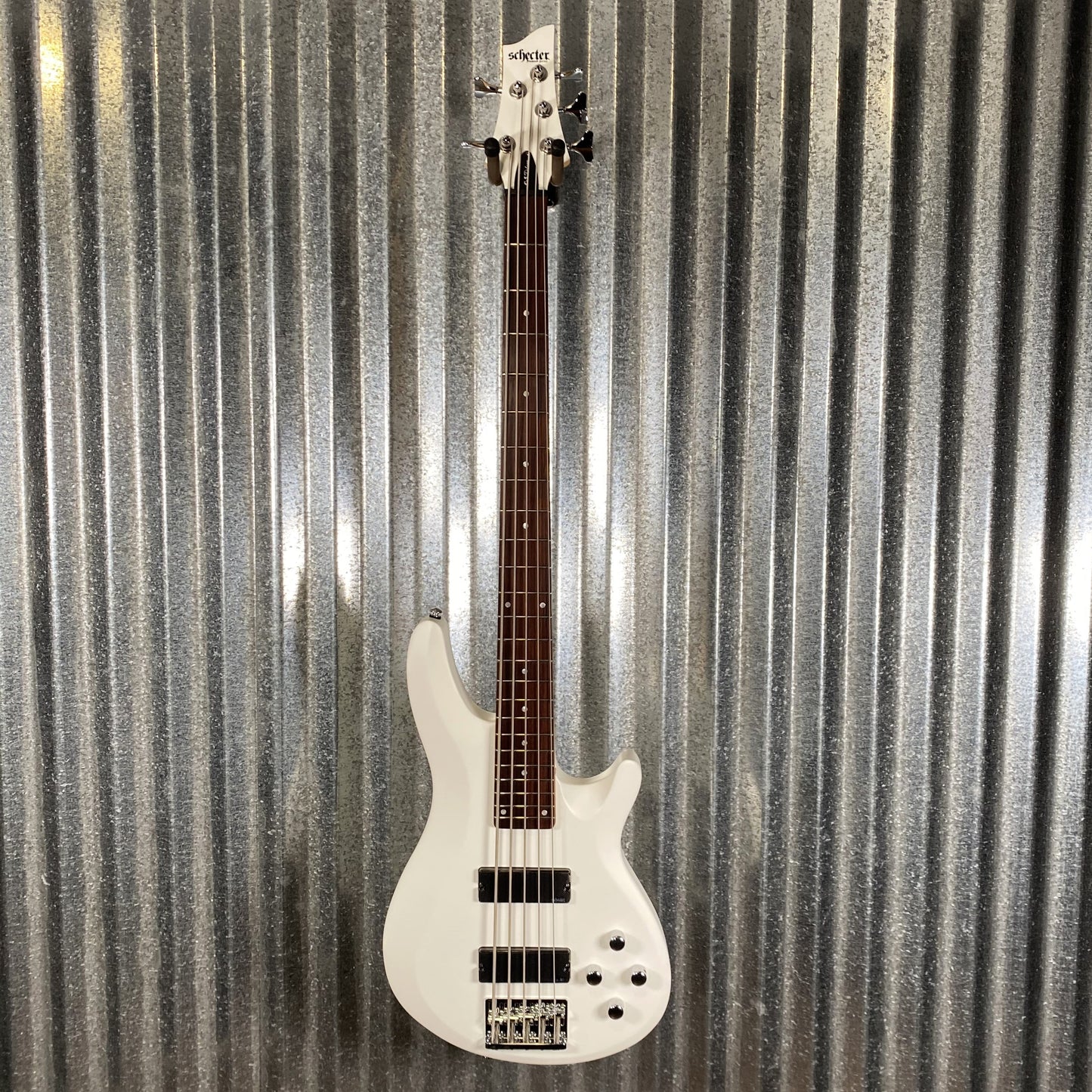 Schecter C-5 Deluxe 5 String Bass Satin White #0465