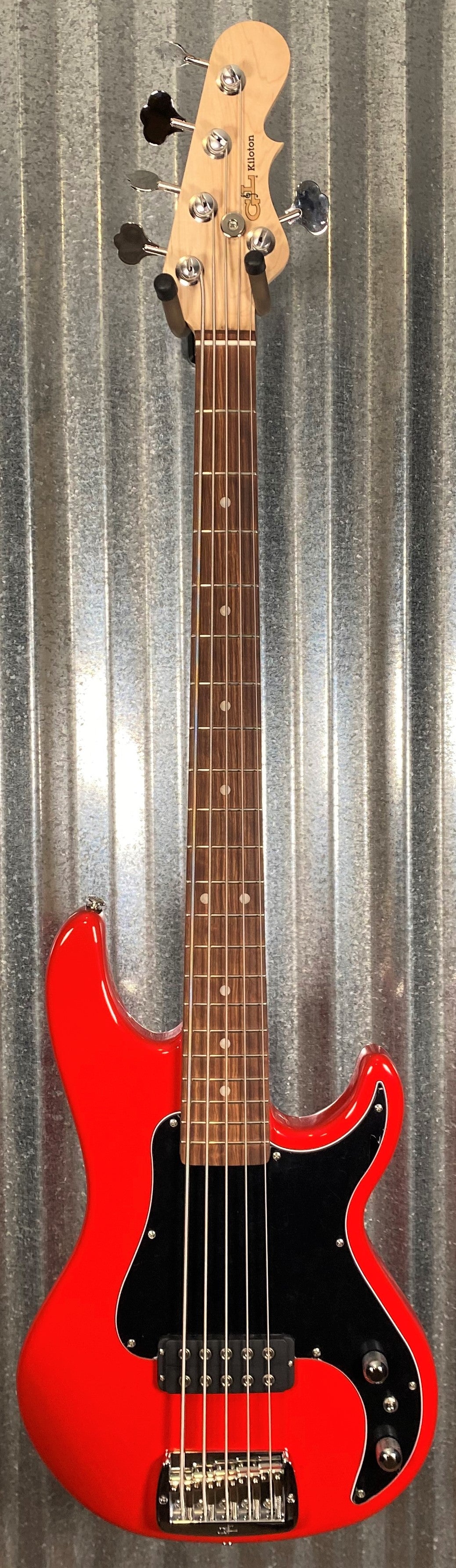 G&L USA Kiloton 5 String Rally Red Bass & Case #7085