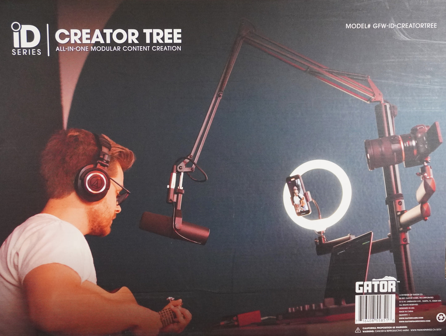 Gator Frameworks GFW-ID-CREATORTREE All-In-One Content Creator Tree Light Mic & Camera Attachments