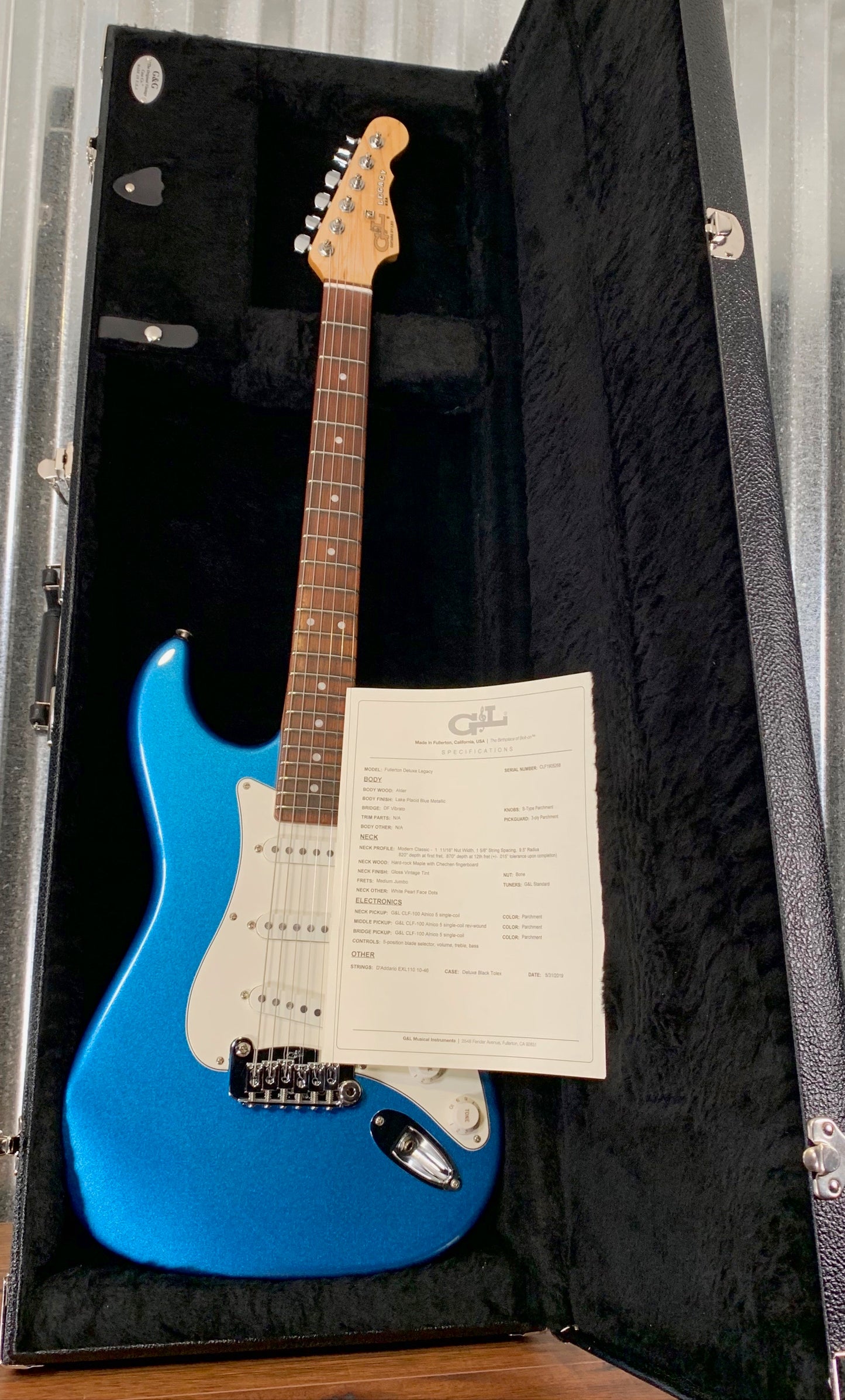 G&L USA Fullerton Deluxe Legacy Lake Placid Blue Guitar & Case 2019 #5268