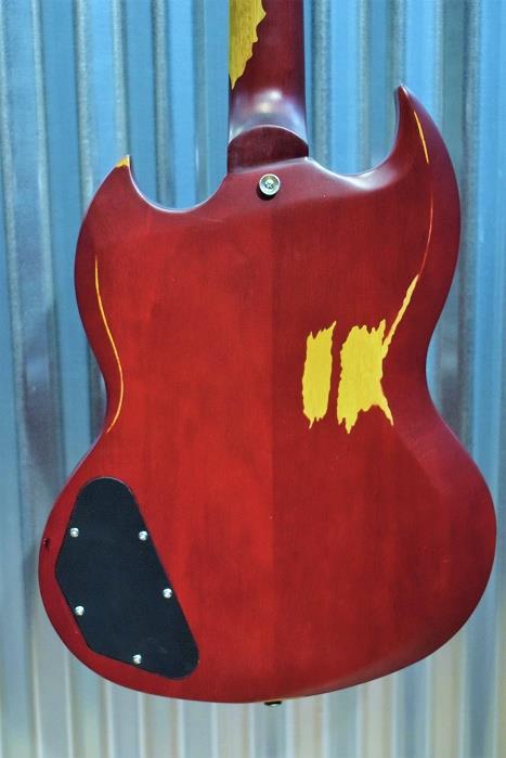 VIntage Guitars Icon VS6MRCR Distressed Cherry Red Guitar & Case #226