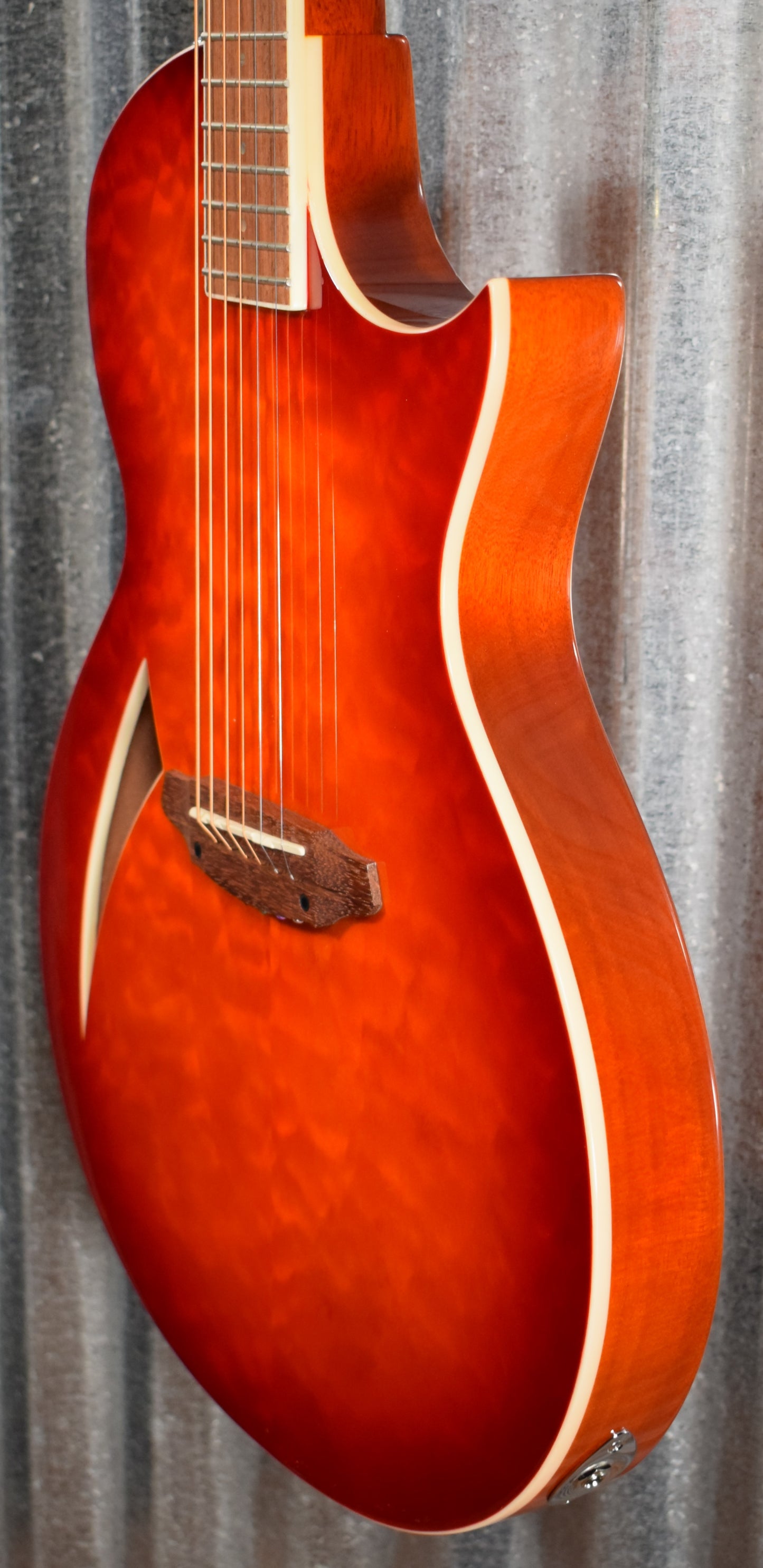 ESP LTD TL-6 Thinline Acoustic Electric Guitar Quilt Tiger Eye TL6QMTEB #0979