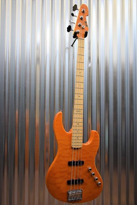 ESP Japan E-II J-4 Quilt Maple Amber 4 String Jazz Bass Seymour Duncan & Case