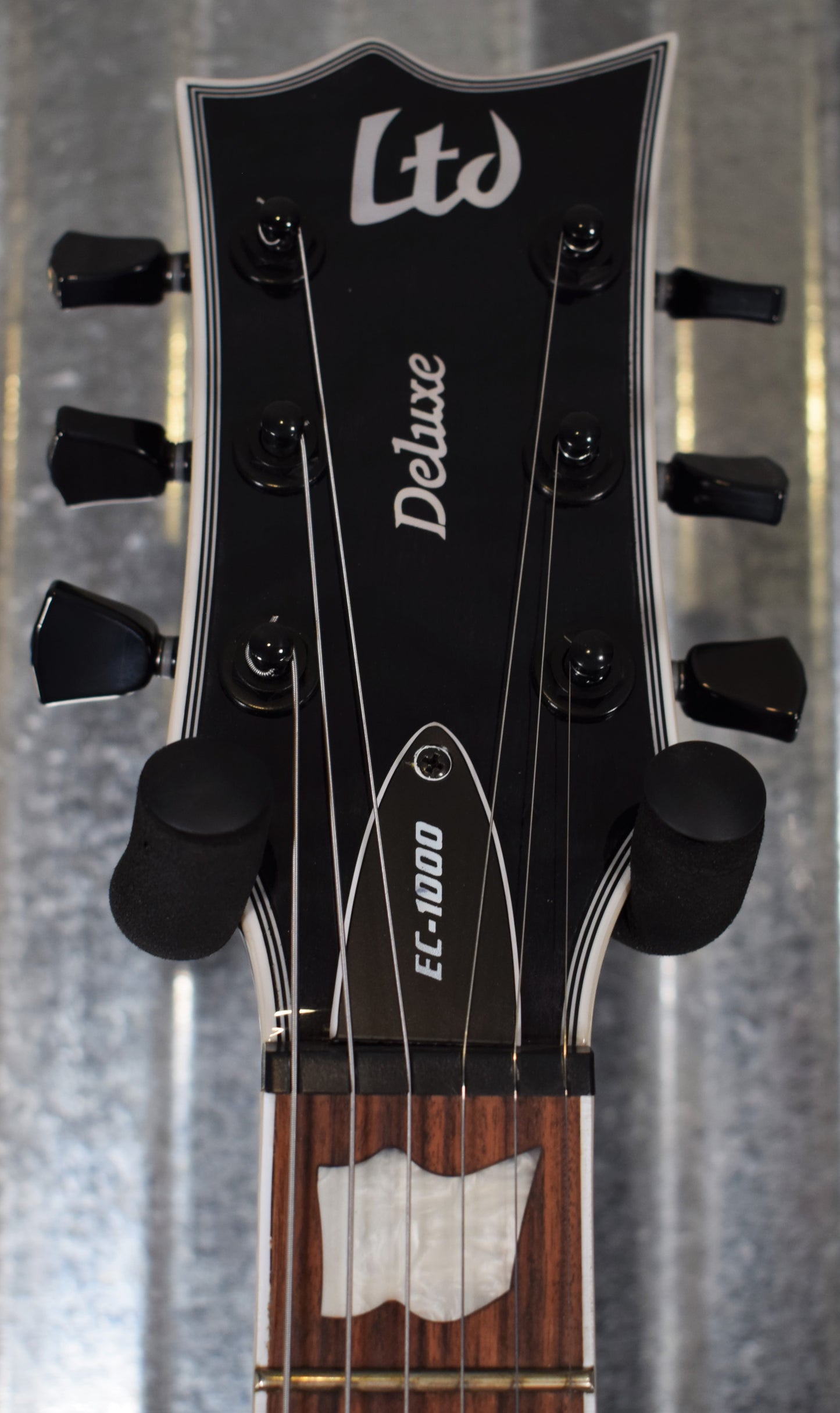 ESP LTD EC-1000 Piezo Bridge Quilt Top See Through Black Guitar EC1000PIEZOQMSTBLK #1983 B Stock