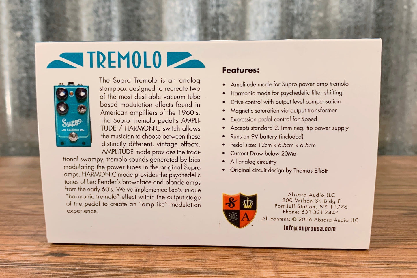 Supro USA 1310 Tremolo Tube Emulated Guitar Effect Pedal Demo