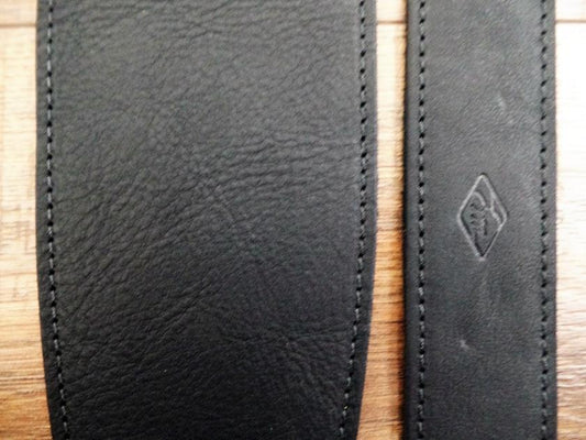 LM Products BB-3 BK 3.5" Ballglove Leather Guitar Strap in Black