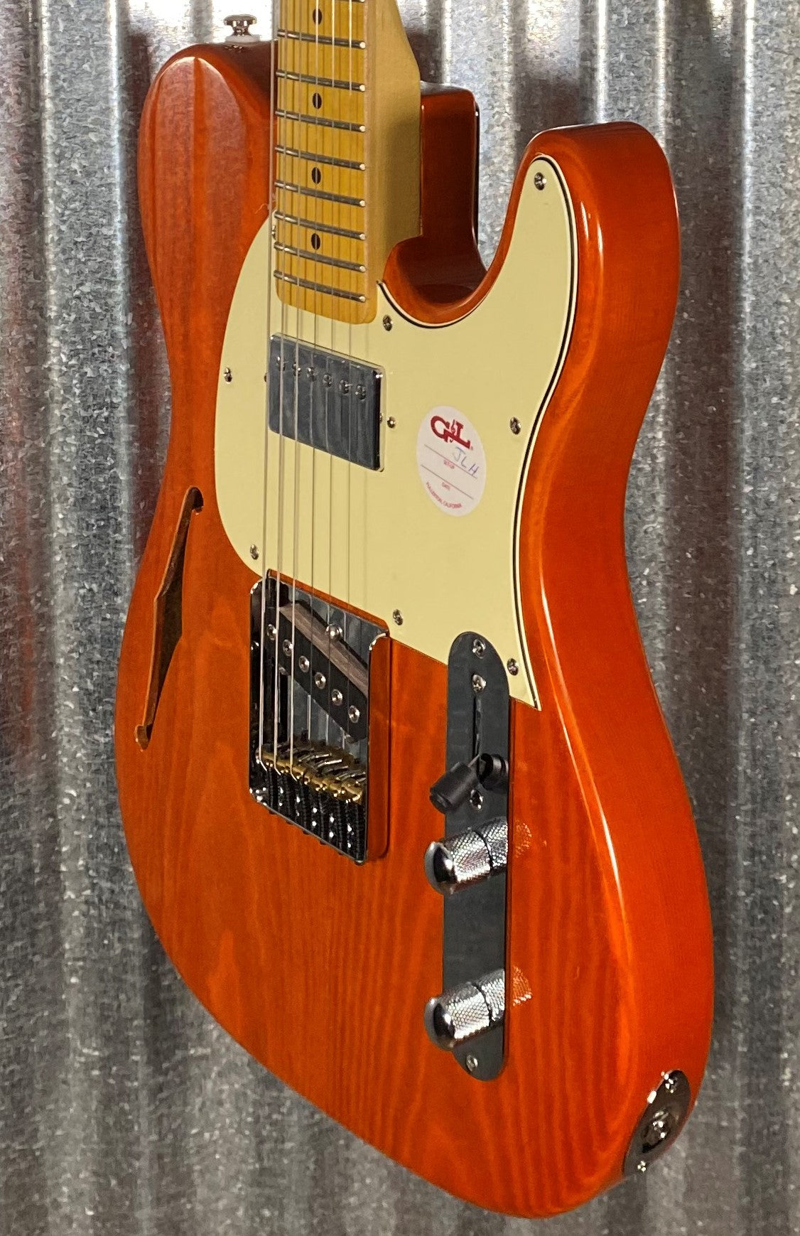 G&L Tribute ASAT Classic Bluesboy Clear Orange Semi Hollow Guitar Blem #7141