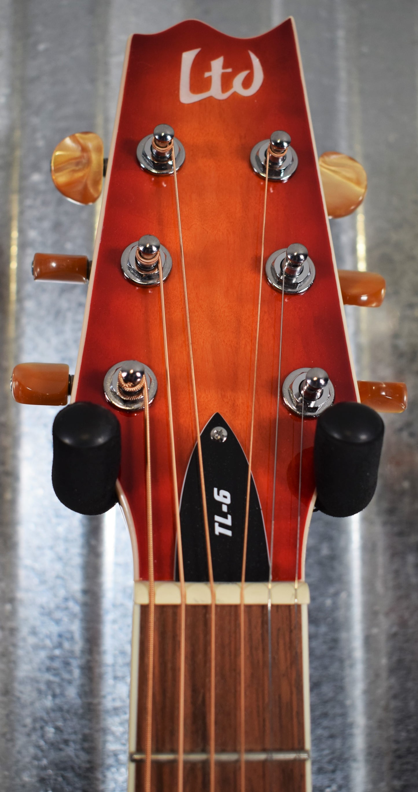 ESP LTD TL-6 Thinline Acoustic Electric Guitar Quilt Tiger Eye TL6QMTEB #0979