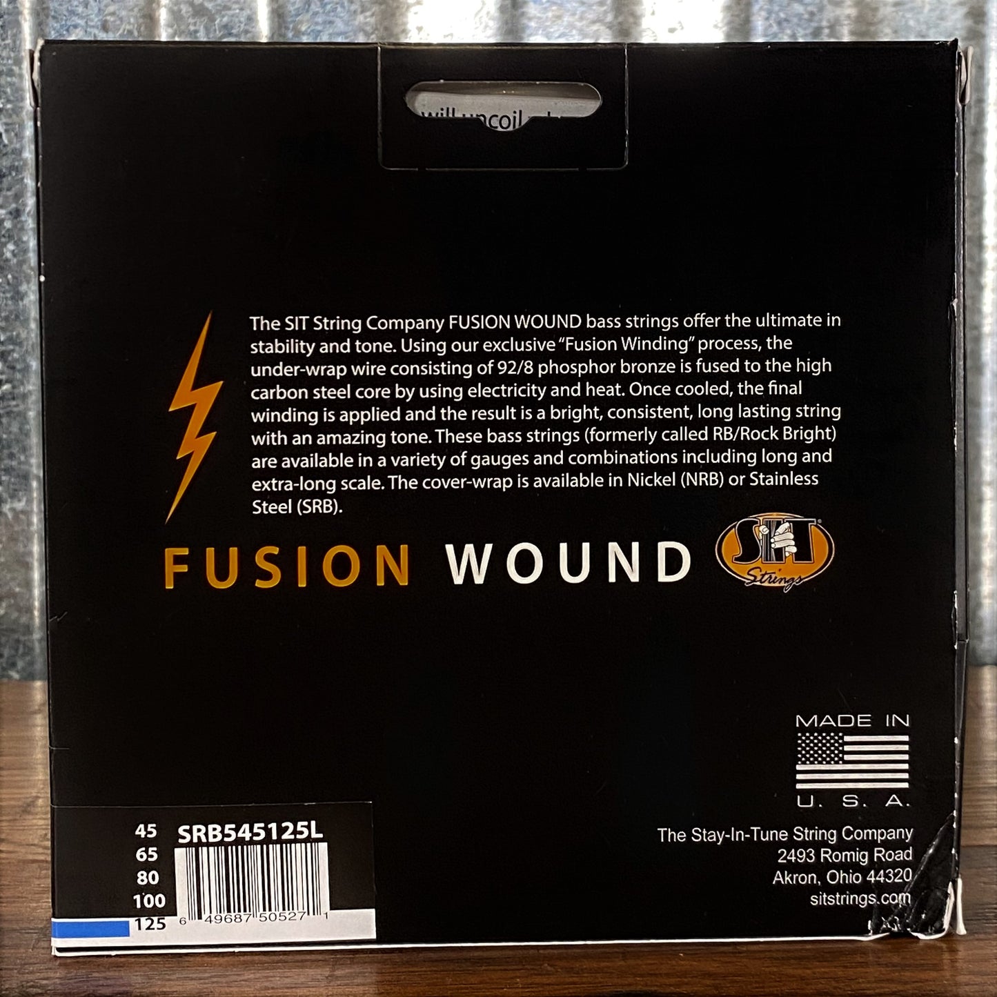 SIT Strings SRB545125L Fusion Wound Stainless Steel Light 5 String Bass String 45-125 Set