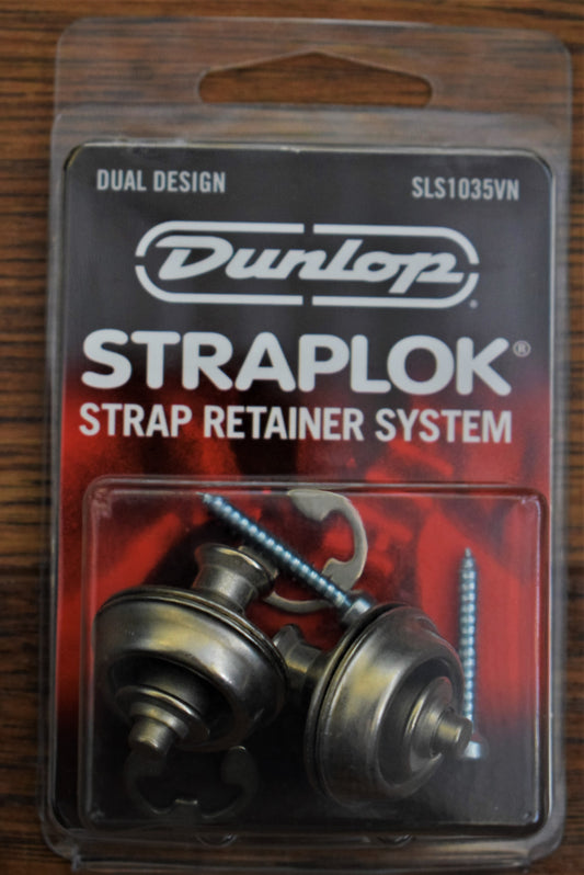 Dunlop Straplok SLS1035VN Dual Design Strap Lock Vintage Nickel Straplock Retainer