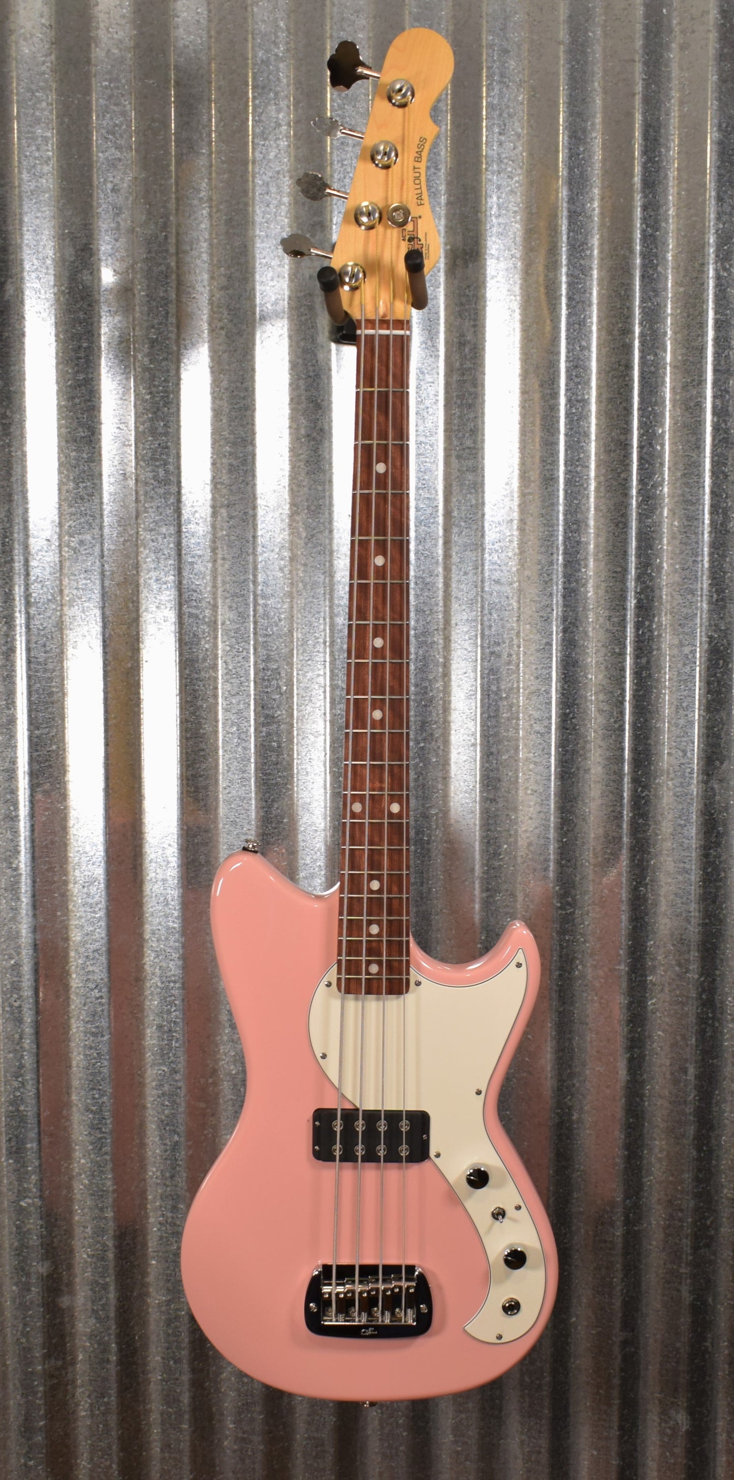 G&L USA Fullerton Deluxe Fallout 4 String Short Scale Bass Shell Pink & Bag #5181