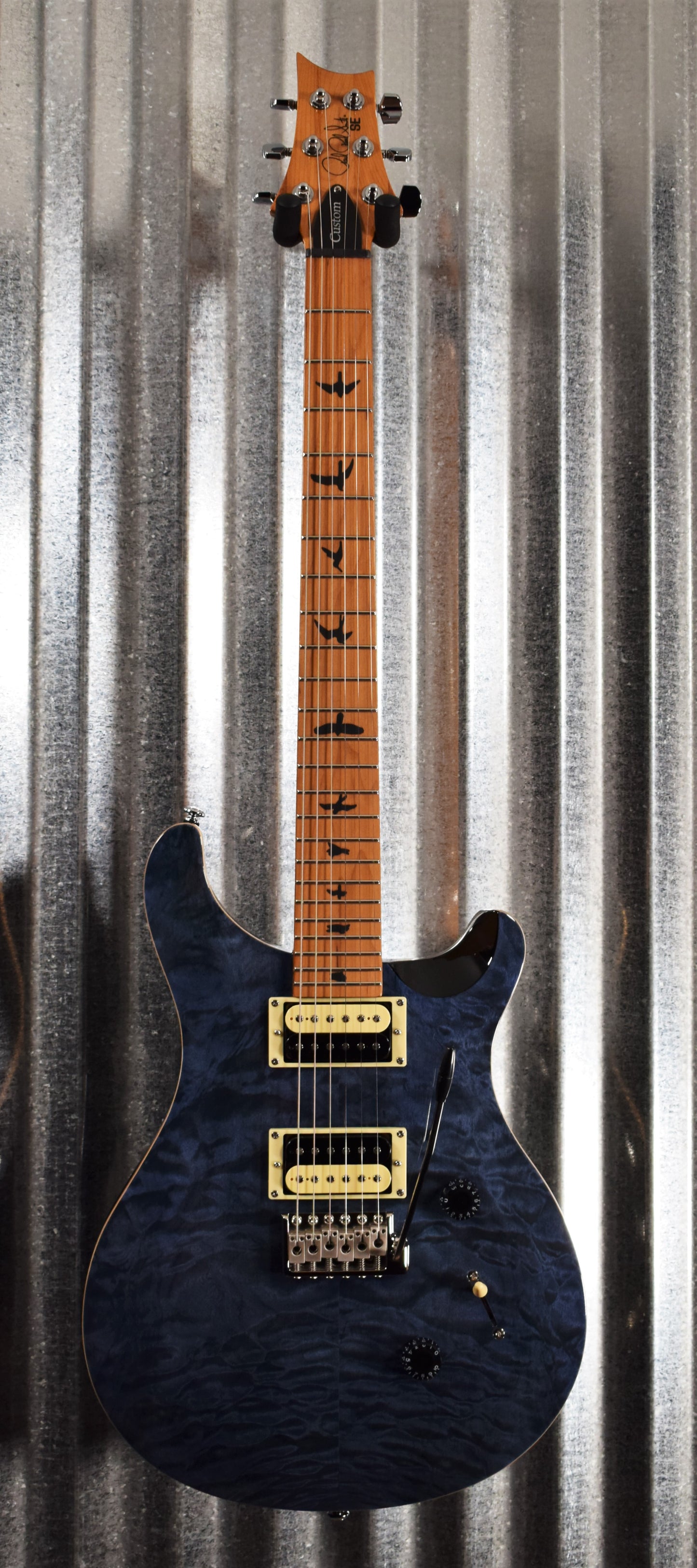 PRS Paul Reed Smith SE Custom 24 Roasted Maple Limited Whale Blue Guitar & Bag #0359