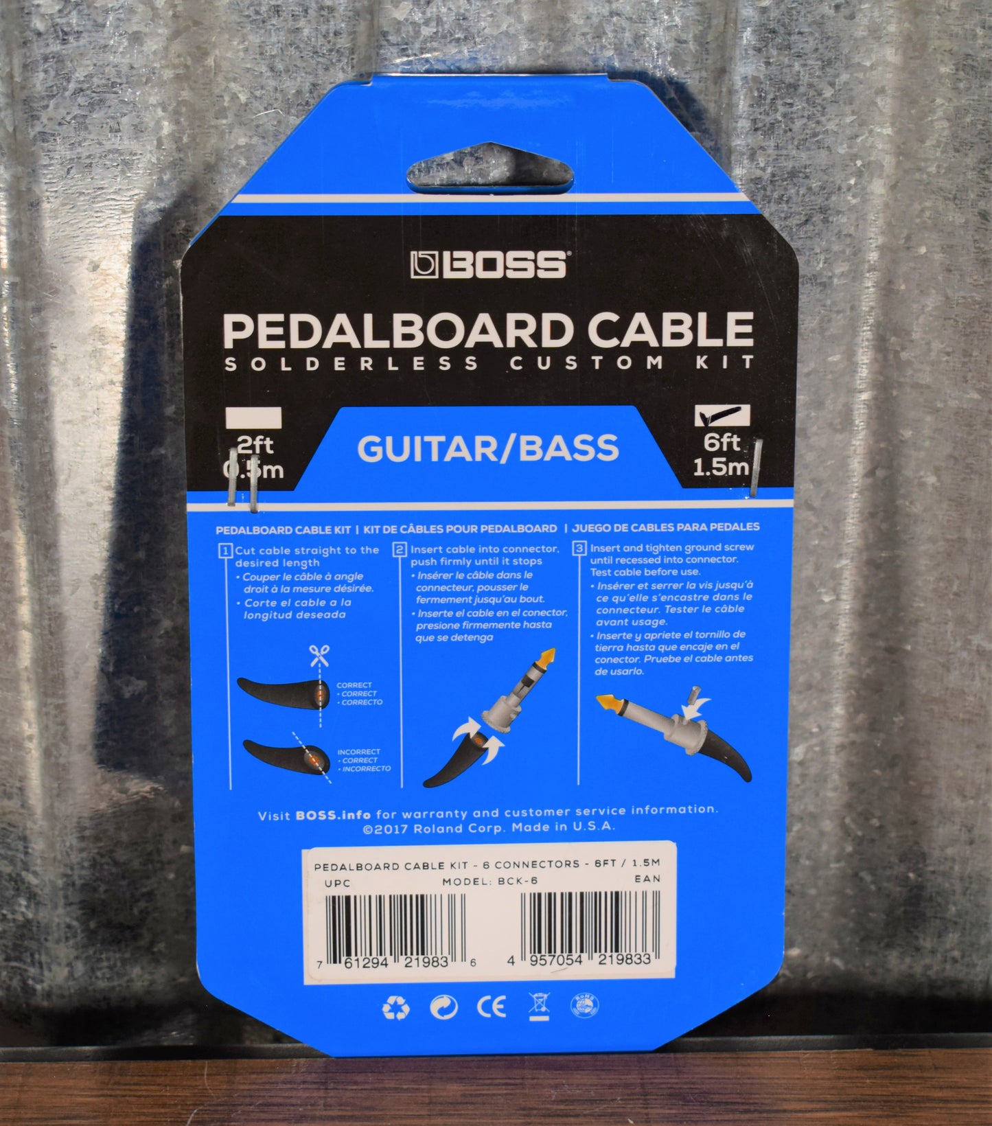 Boss BCK-6 6' 6 Connector Pedalboard Cable Kit