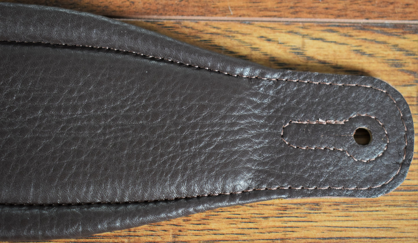 Levy's M26PD-DBR_DBR 3" Adjustable Top Grain Leather Guitar & Bass Strap Dark Brown