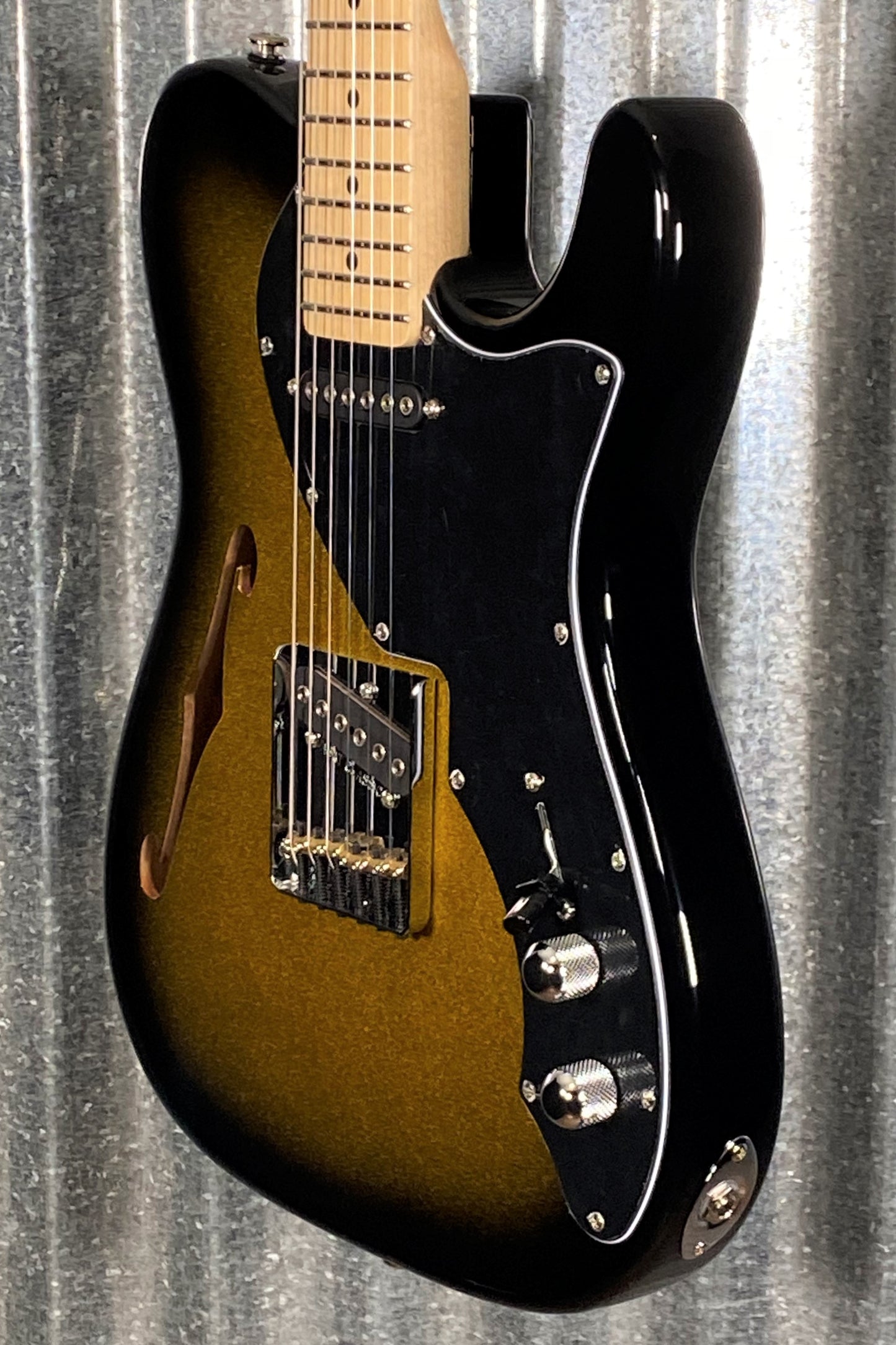 G&L USA Limited Edition ASAT Classic Thinline Semi Hollow 2 Tone Goldburst Metallic Guitar & Bag #9185 Blem