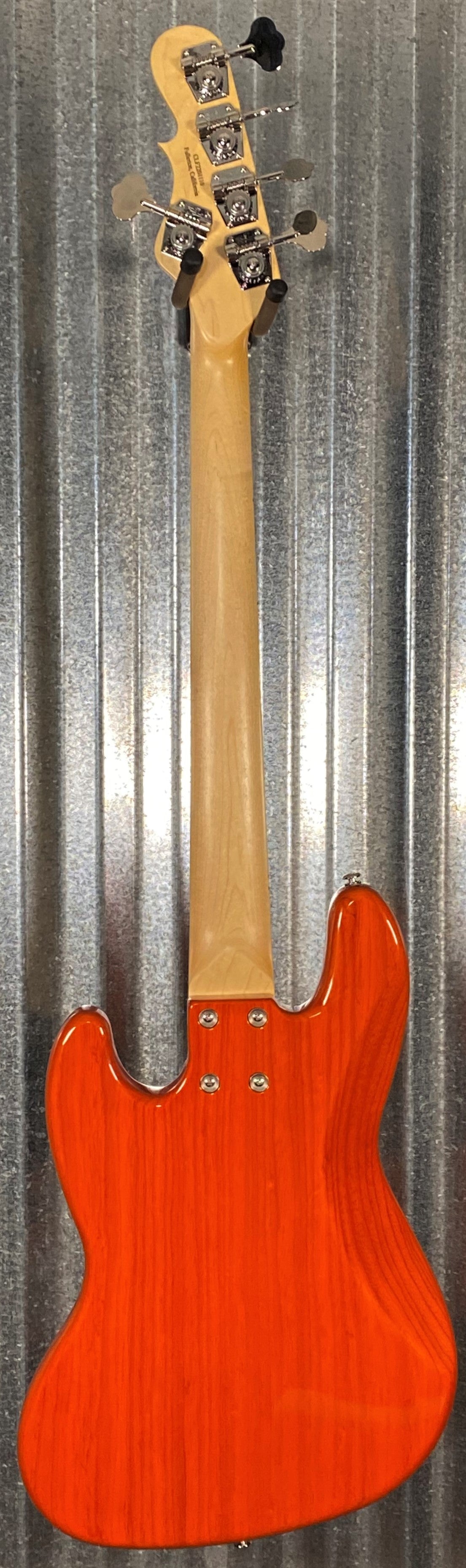 G&L USA JB-5 5 String Jazz Bass Clear Orange & Case JB5 Blem #1110