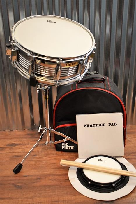 Vic Firth V6705 Travel Snare Drum Kit with Practice Pad, Sticks, Stand & Bag