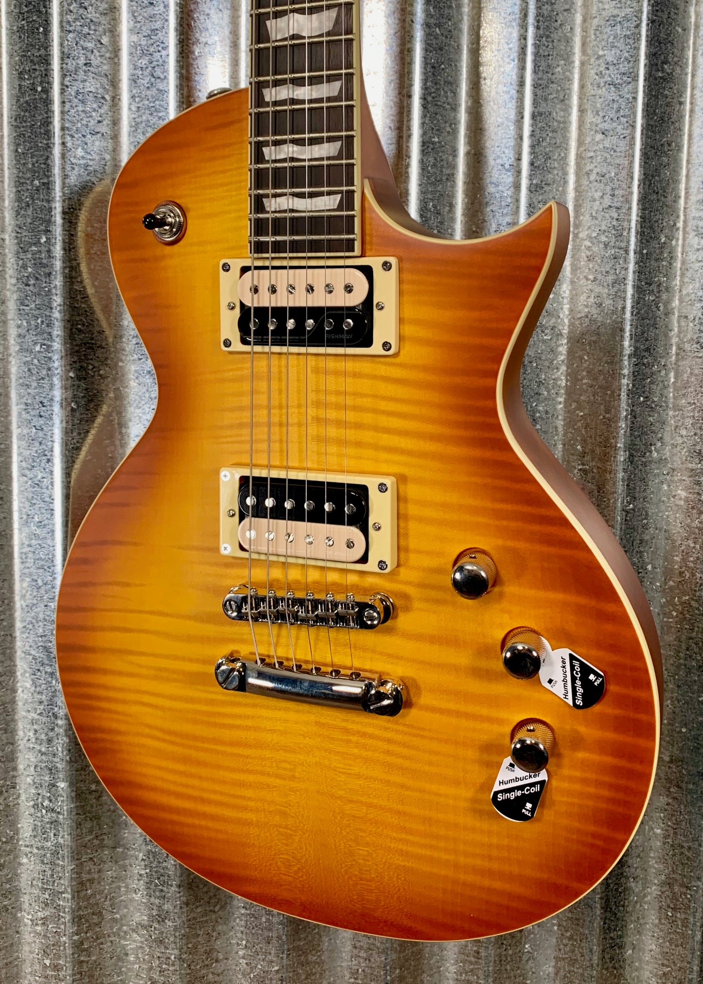 ESP LTD EC-1000T Fluence Honey Burst Satin Guitar & Case EC1000TFMHBSF #1974