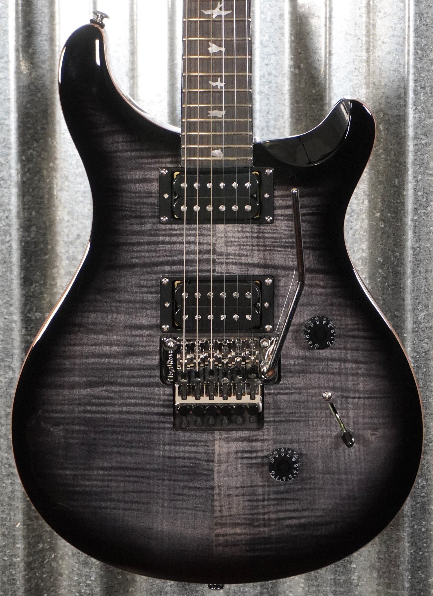 PRS Paul Reed Smith SE Custom 24 Floyd Rose Charcoal Burst Guitar & Bag #9856