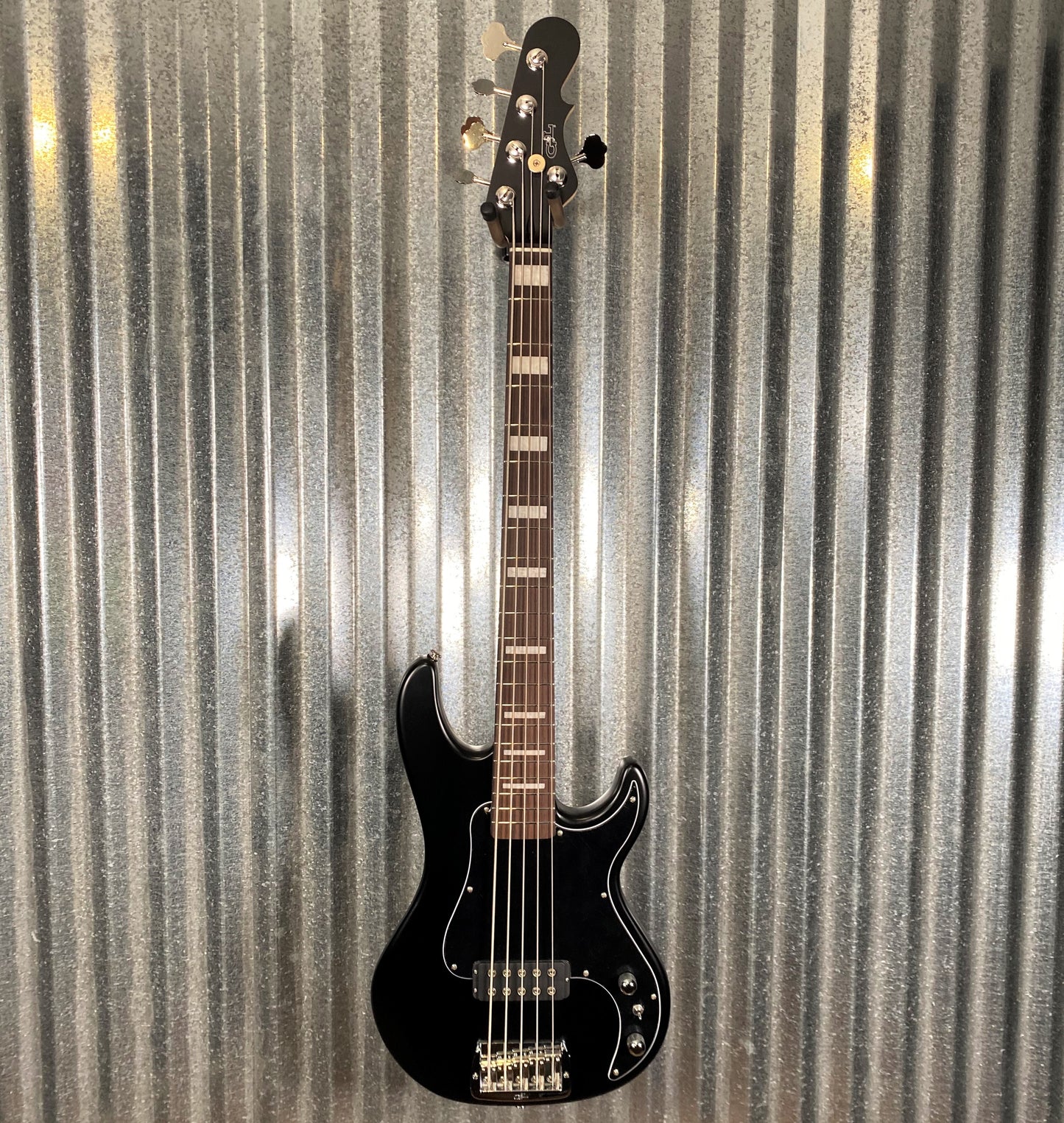 G&L USA Kiloton 5 Jet Black Frost 5 String Bass Rosewood Satin Neck & Case #7001 NOS
