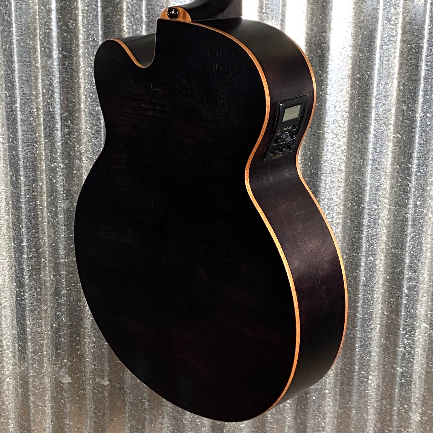 Aria Pro FEB-F2/FL 4 String Acoustic Electric Fretless Bass Black Stain & Bag #9506