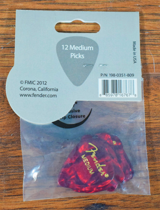 Fender Premium Celluloid 351 Shape Medium Tortoise Shell Guitar & Bass Pick 12 Pack