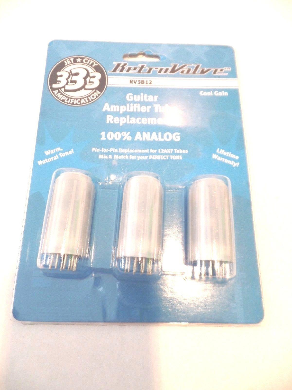 Jet City RETROVALVE RV3B12 Cool Gain 3 Pack Replacement for 12AX7 Tubes NEW!