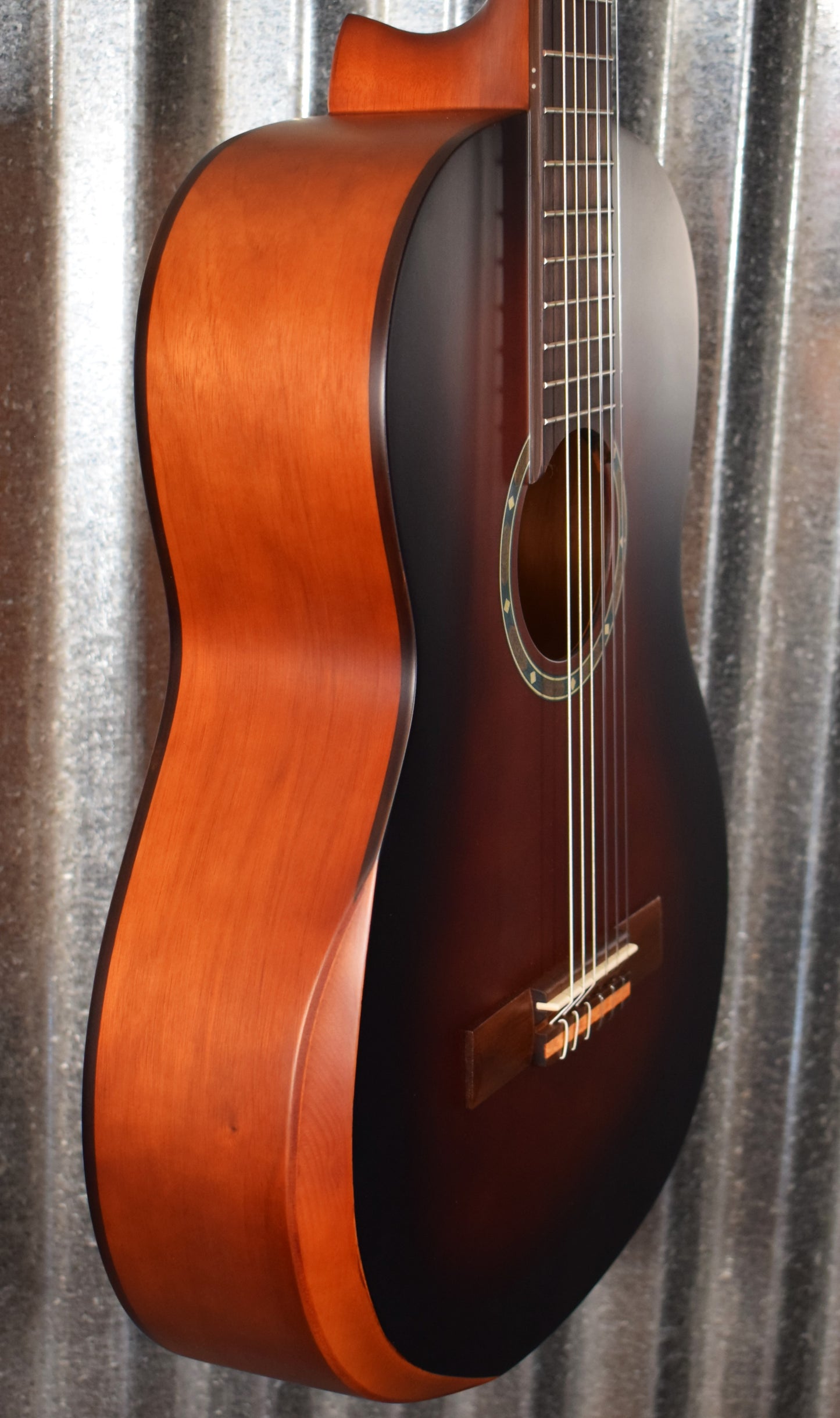 Ortega R55DLX-BFT Solid Top Nylon String Acoustic Guitar Bourbon Fade #0220