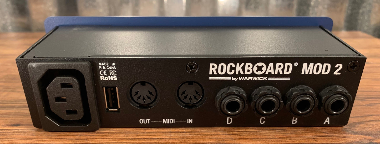 Warwick Rockboard MOD 2 Blue TRS Midi USB Guitar Effect Pedalboard Patchbay Module