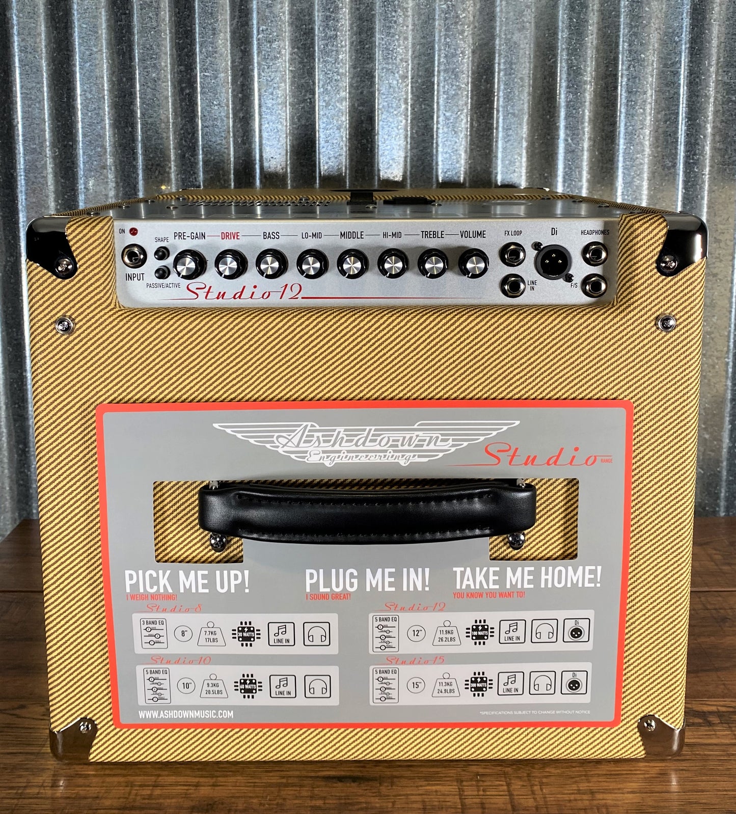 Ashdown TW-STUDIO12 25th Anniversary Studio 12 1x12" 120 Watt Tweed Bass Combo Amplifier