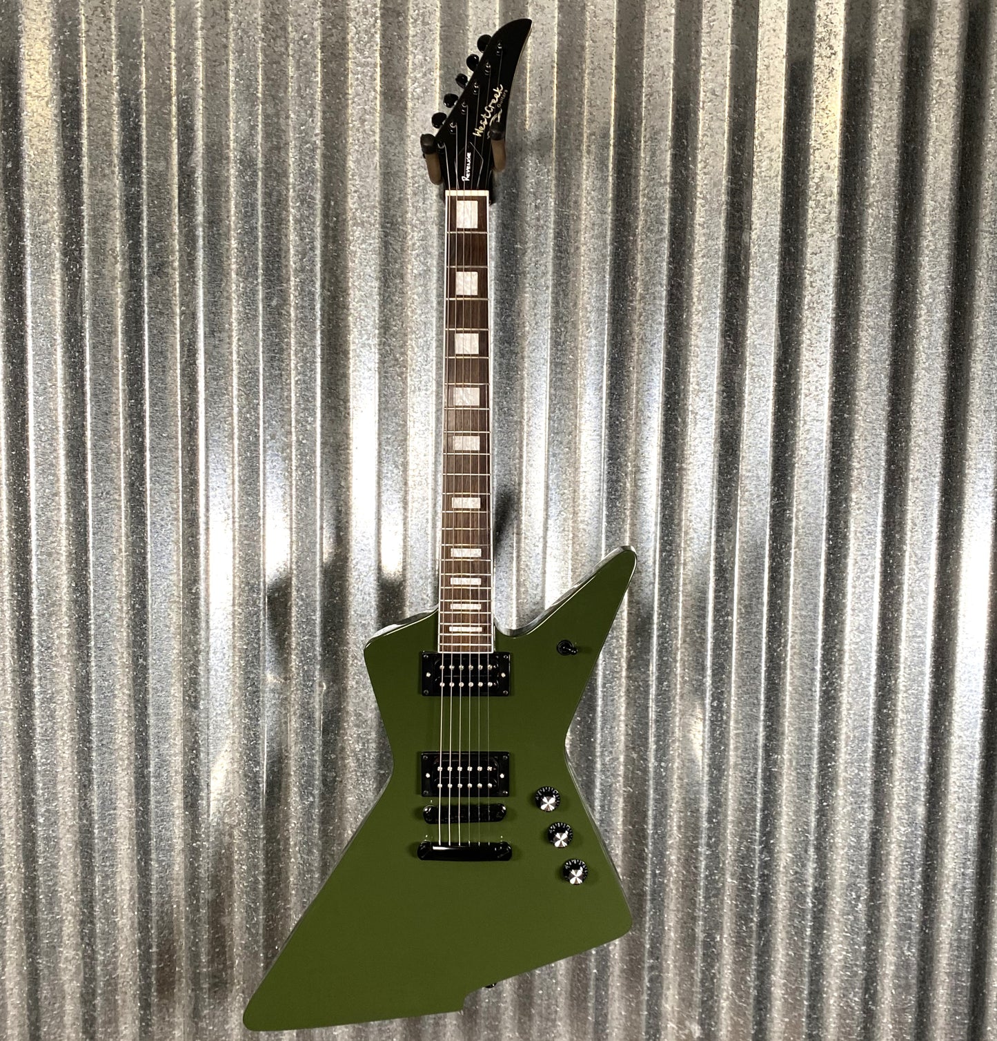 Westcreek Revenge Explorer Army Green Guitar #0266 Used