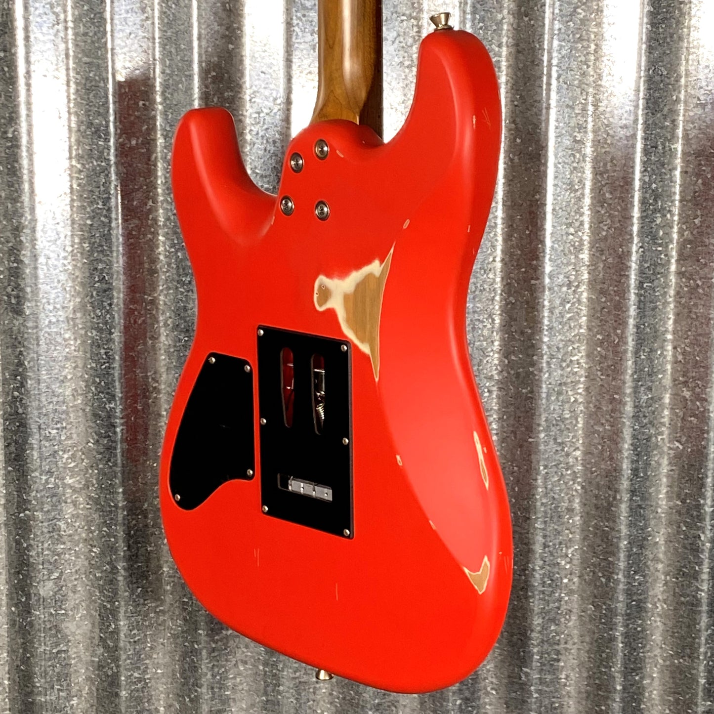 Jet JS850 Relic FR Strat Style Tremolo Guitar Distressed Red #0002