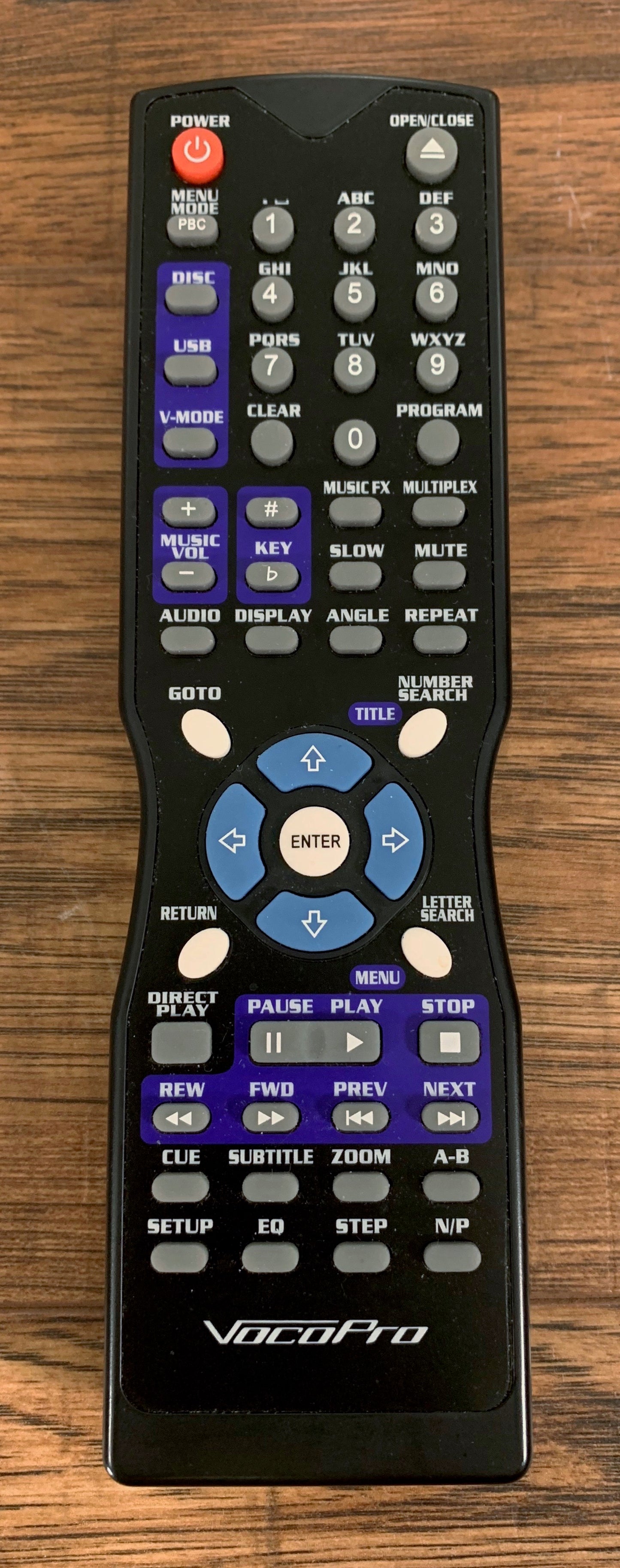 VocoPro DVX-668K V.3 Multi-Format Disc Player Remote Control Replacement Used