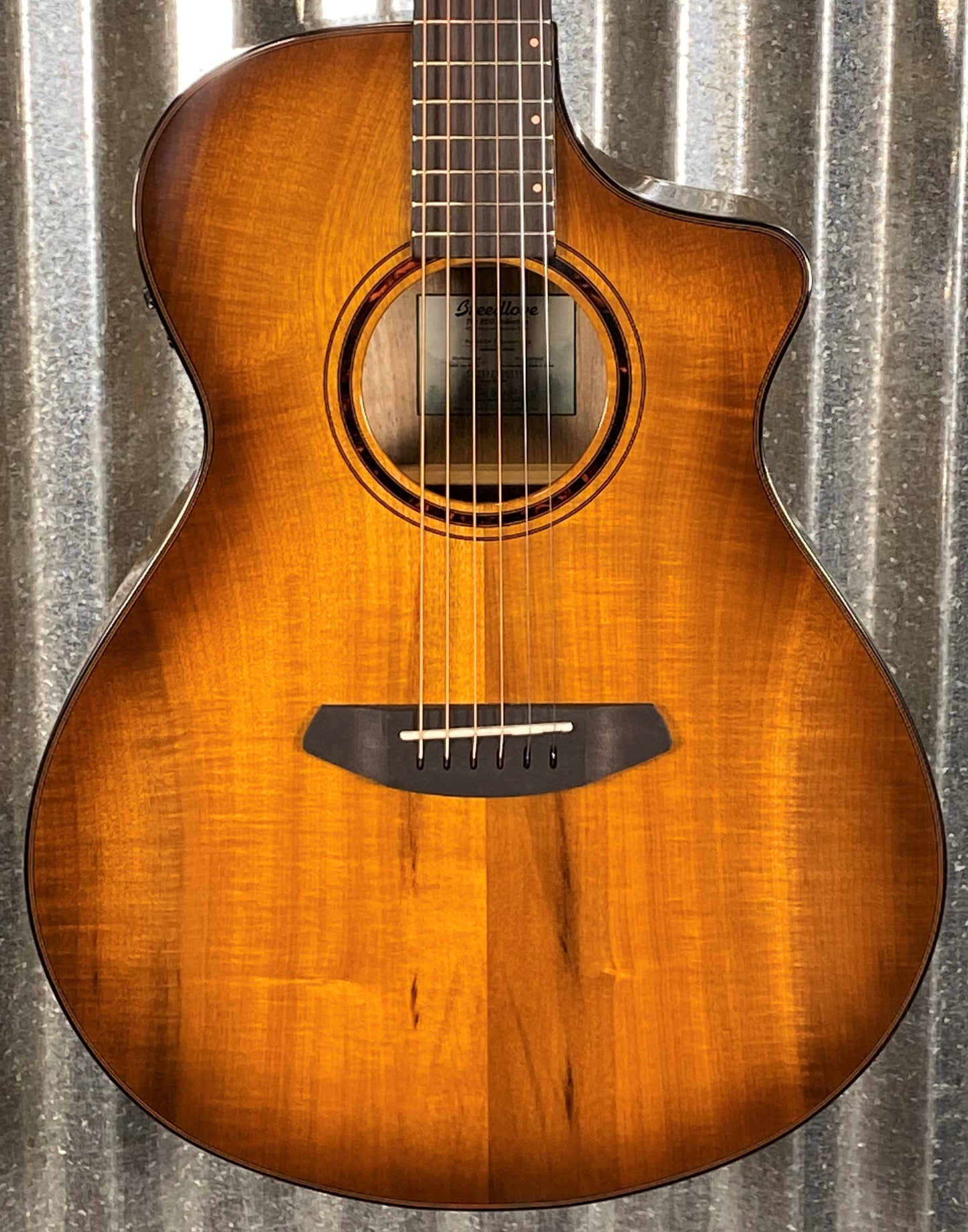 Breedlove Pursuit Exotic S Concert Amber CE Myrtlewood Acoustic Electric Guitar & Case #3511 Demo