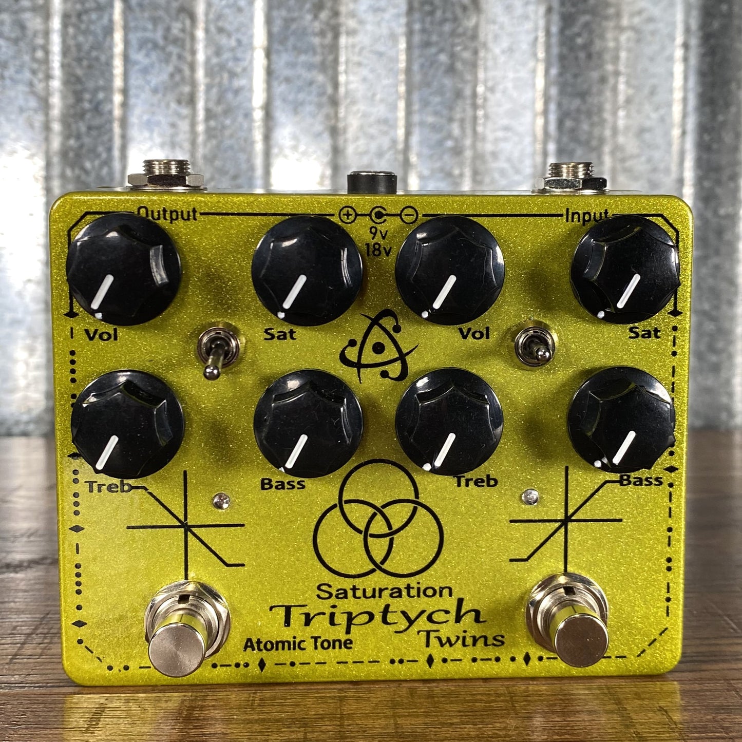 Atomic Tone Saturation Triptych Twin Pedal Standard Overdrive Fuzz Distortion Guitar Effect Pedal Used