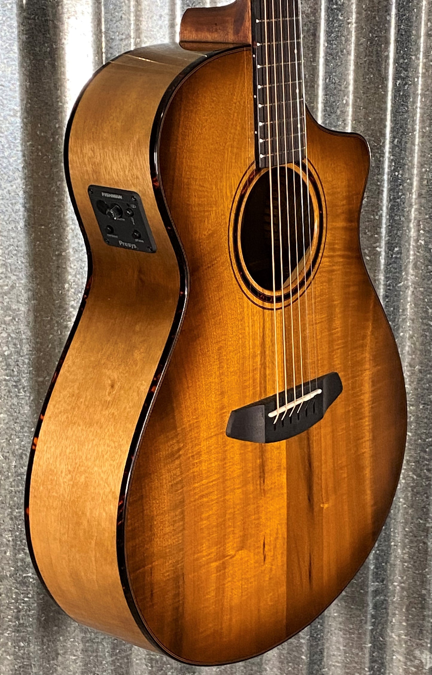 Breedlove Pursuit Exotic S Concert Amber CE Myrtlewood Acoustic Electric Guitar & Case #3511 Demo