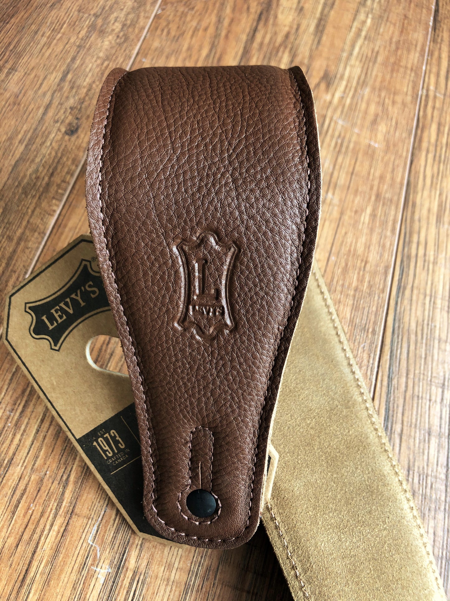 Levy's M26GF-BRN 2.5" Adjustable Padded Garment Leather Guitar & Bass Strap Brown